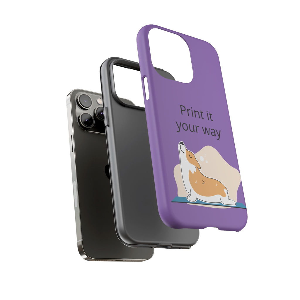 Corgi Stretch Phone Case – "Print it your way" Purple Protective Case