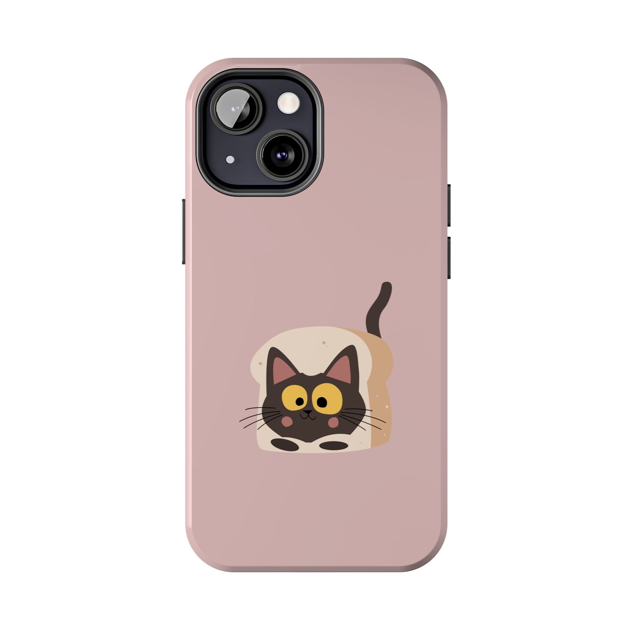 Tough Phone Case — Cute Black Cat in Bread Illustration (Protective iPhone Case)