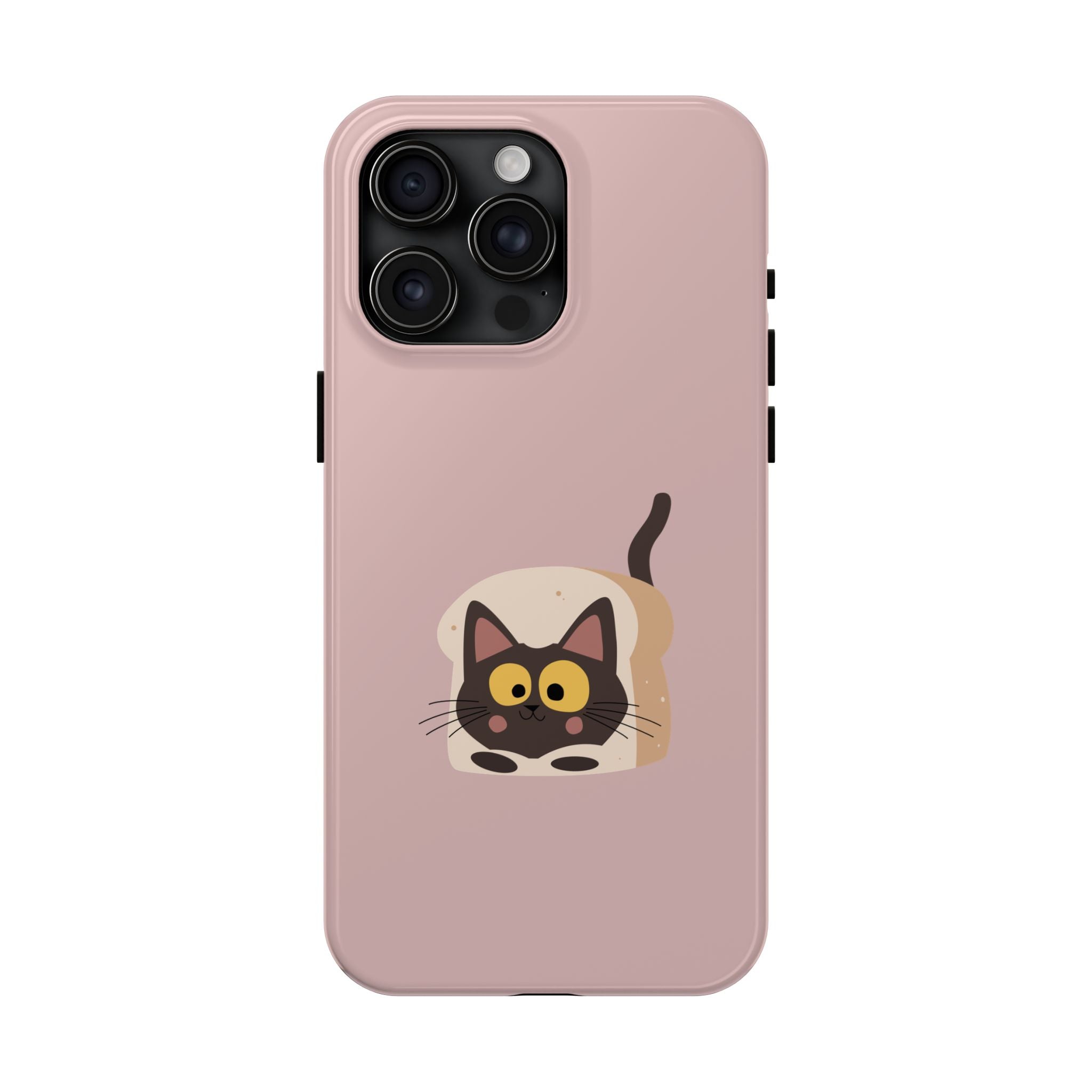 Tough Phone Case — Cute Black Cat in Bread Illustration (Protective iPhone Case)