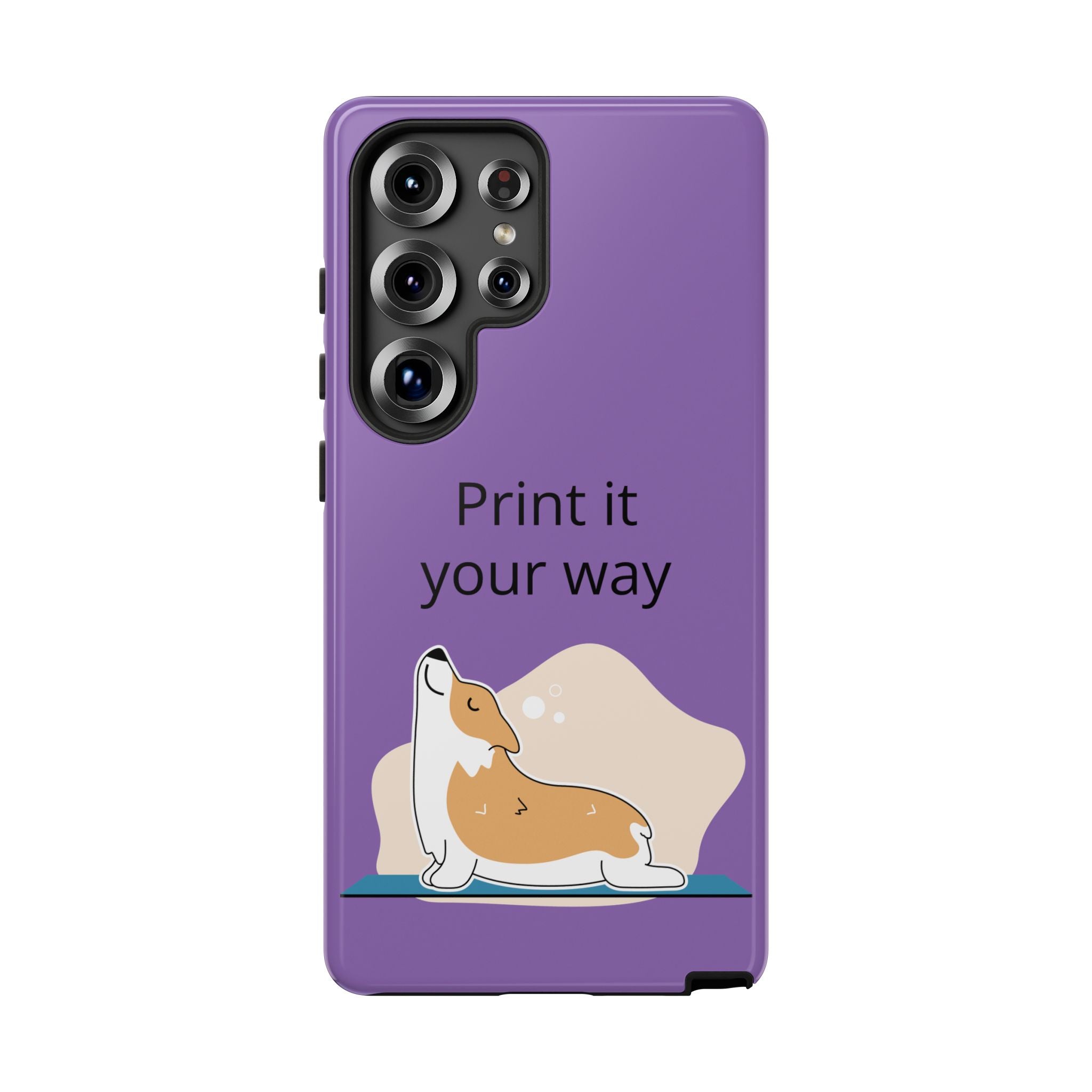 Corgi Stretch Phone Case – "Print it your way" Purple Protective Case