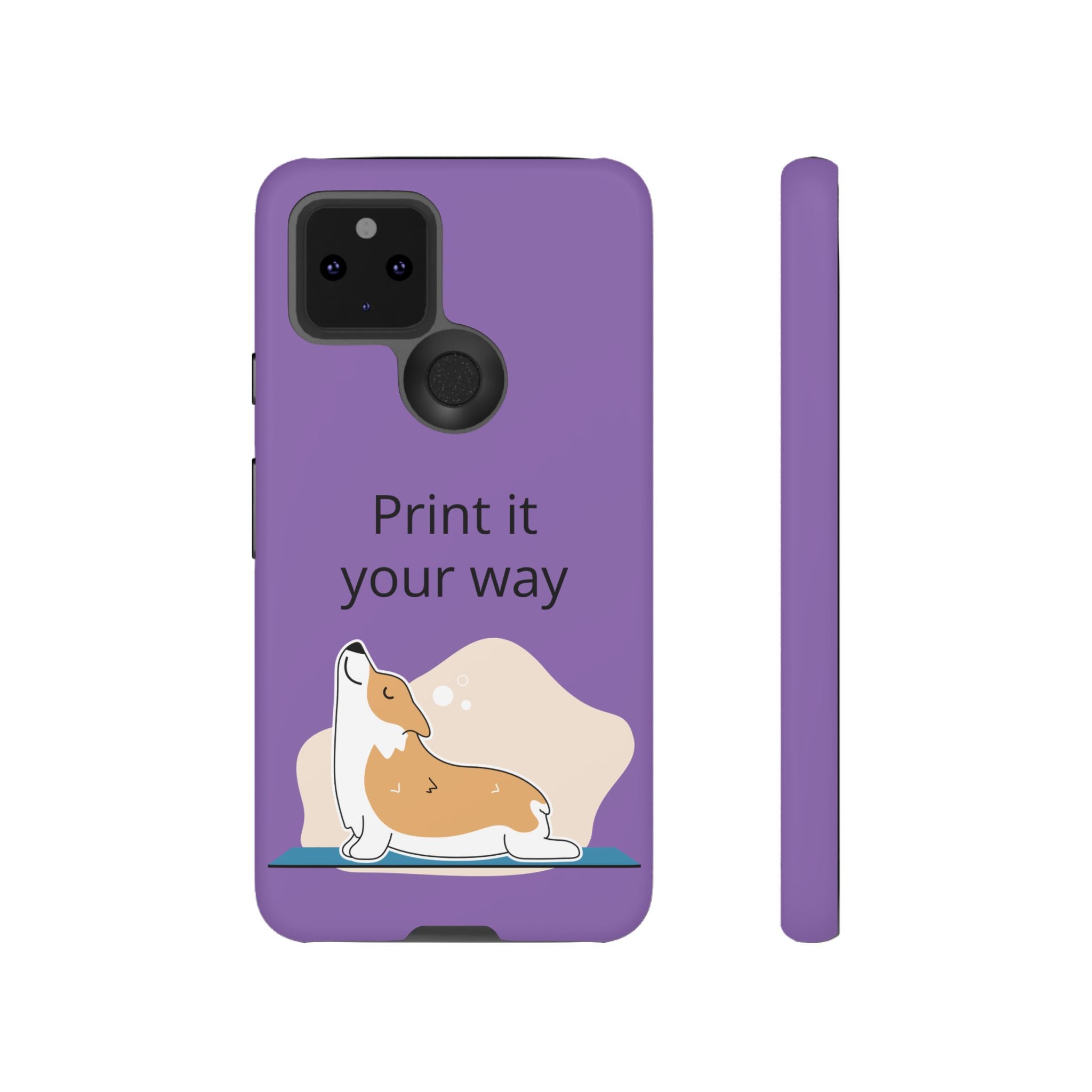 Corgi Stretch Phone Case – "Print it your way" Purple Protective Case