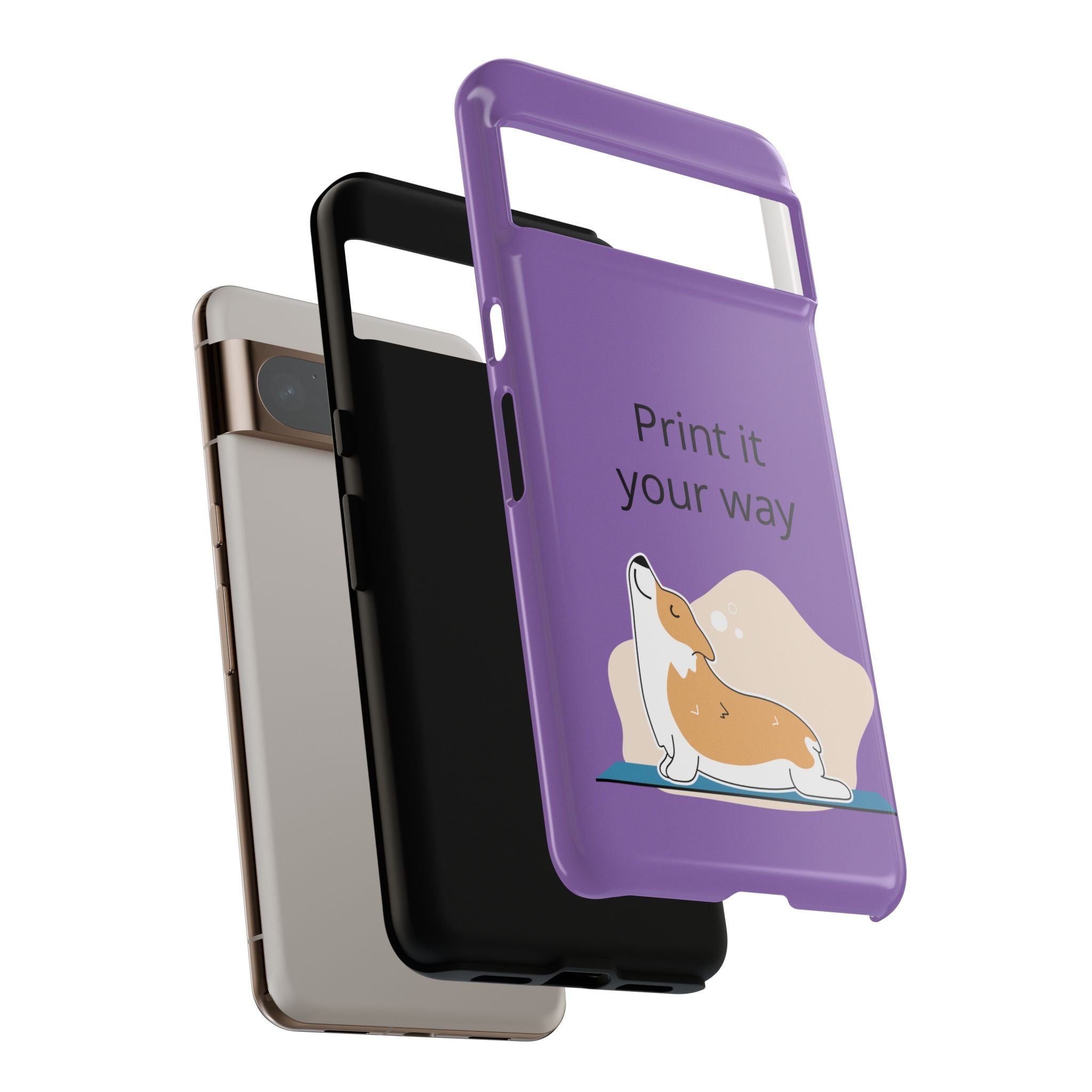 Corgi Stretch Phone Case – "Print it your way" Purple Protective Case