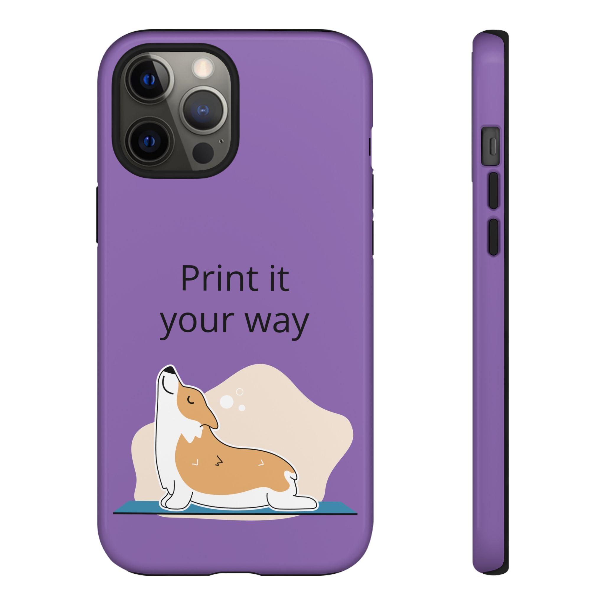 Corgi Stretch Phone Case – "Print it your way" Purple Protective Case