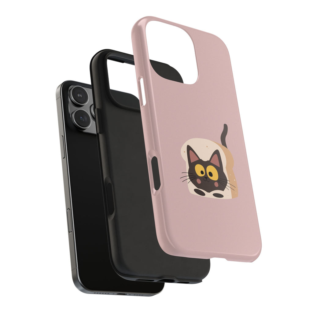 Tough Phone Case — Cute Black Cat in Bread Illustration (Protective iPhone Case)