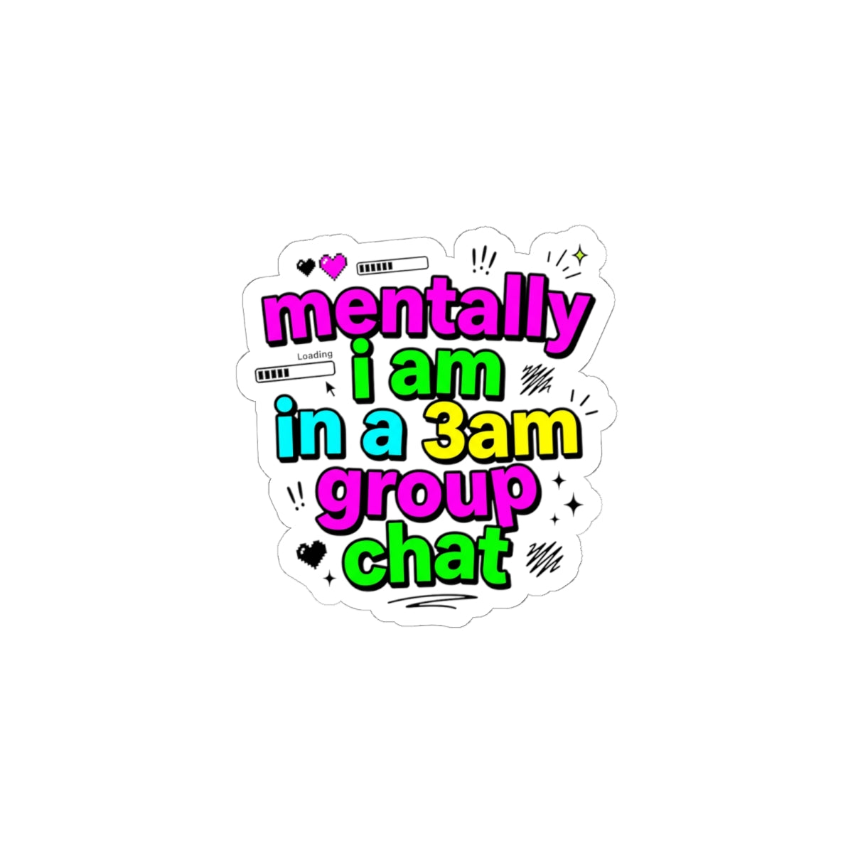 mentally i am in a 3am group chat Sticker | meme-core, cringe-core, brainrot humor