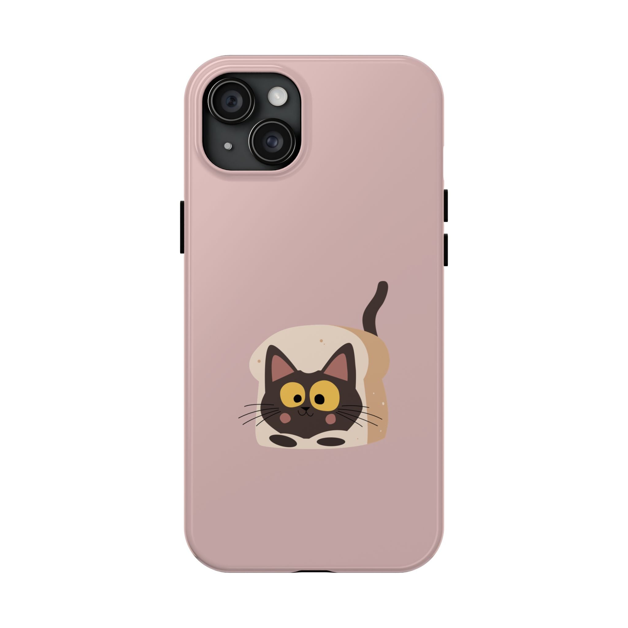 Tough Phone Case — Cute Black Cat in Bread Illustration (Protective iPhone Case)