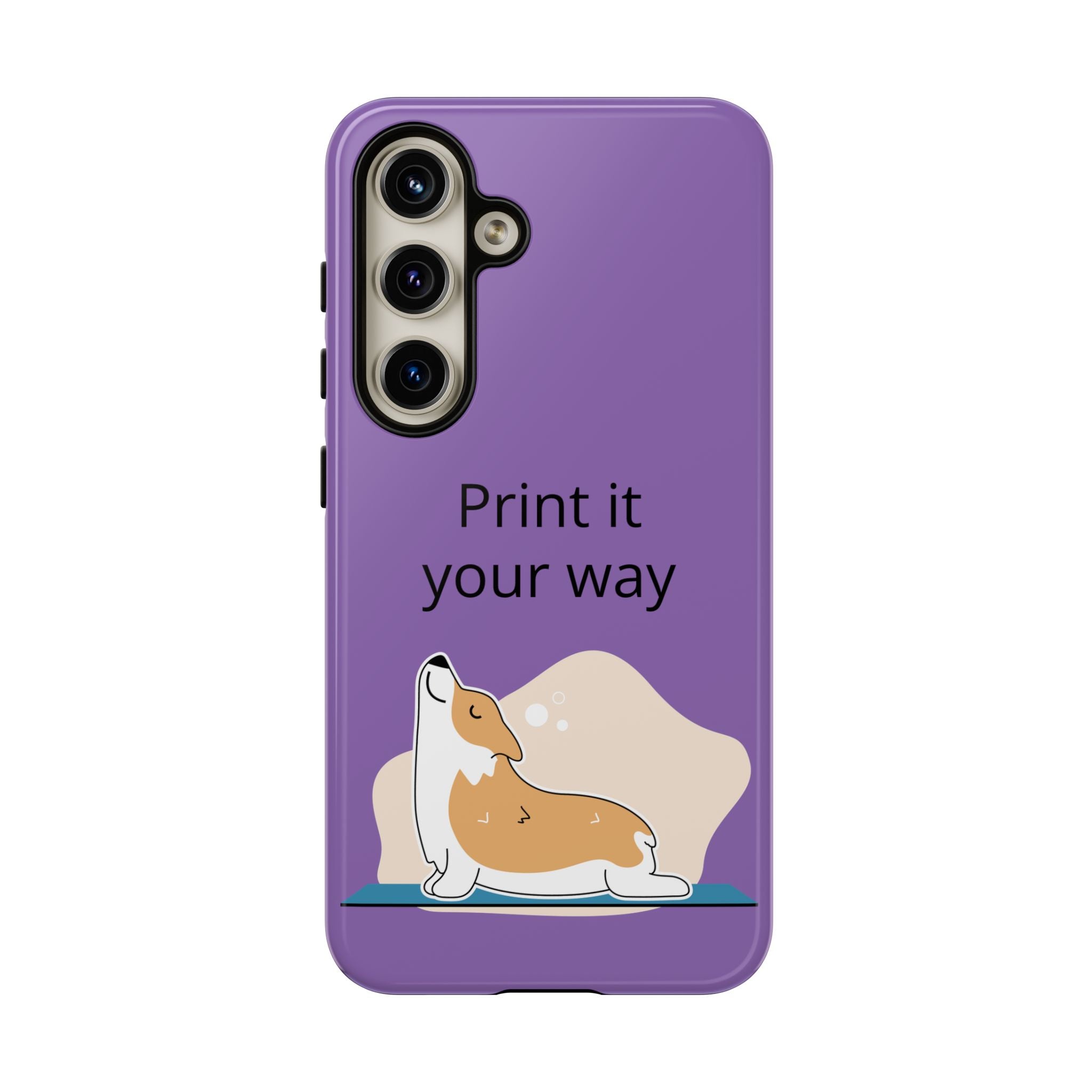 Corgi Stretch Phone Case – "Print it your way" Purple Protective Case