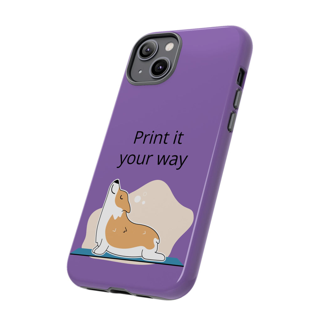 Corgi Stretch Phone Case – "Print it your way" Purple Protective Case