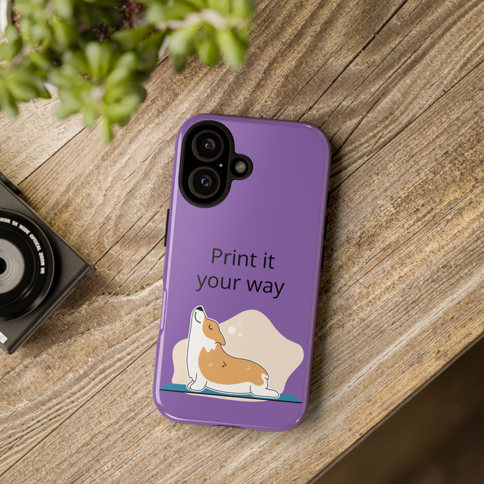 Corgi Stretch Phone Case – "Print it your way" Purple Protective Case