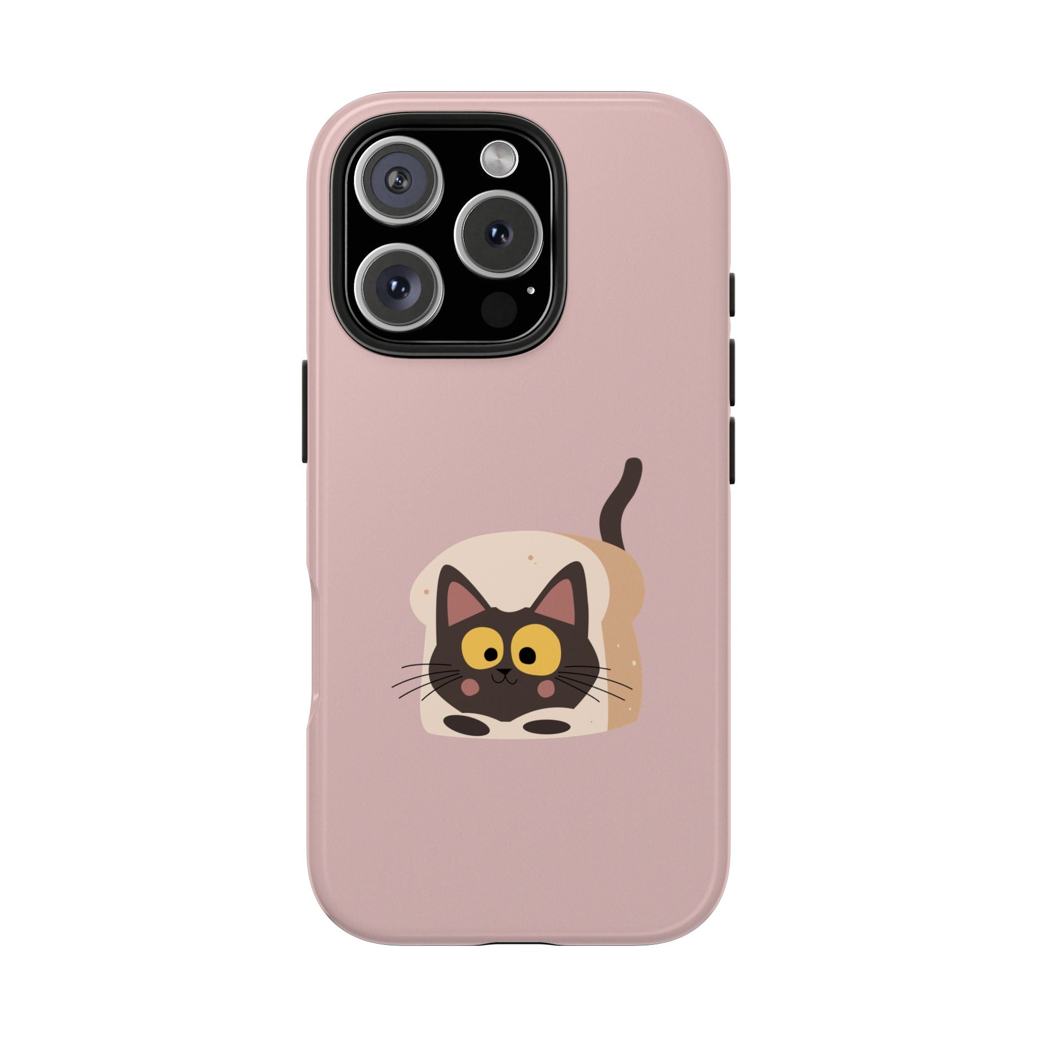 Tough Phone Case — Cute Black Cat in Bread Illustration (Protective iPhone Case)