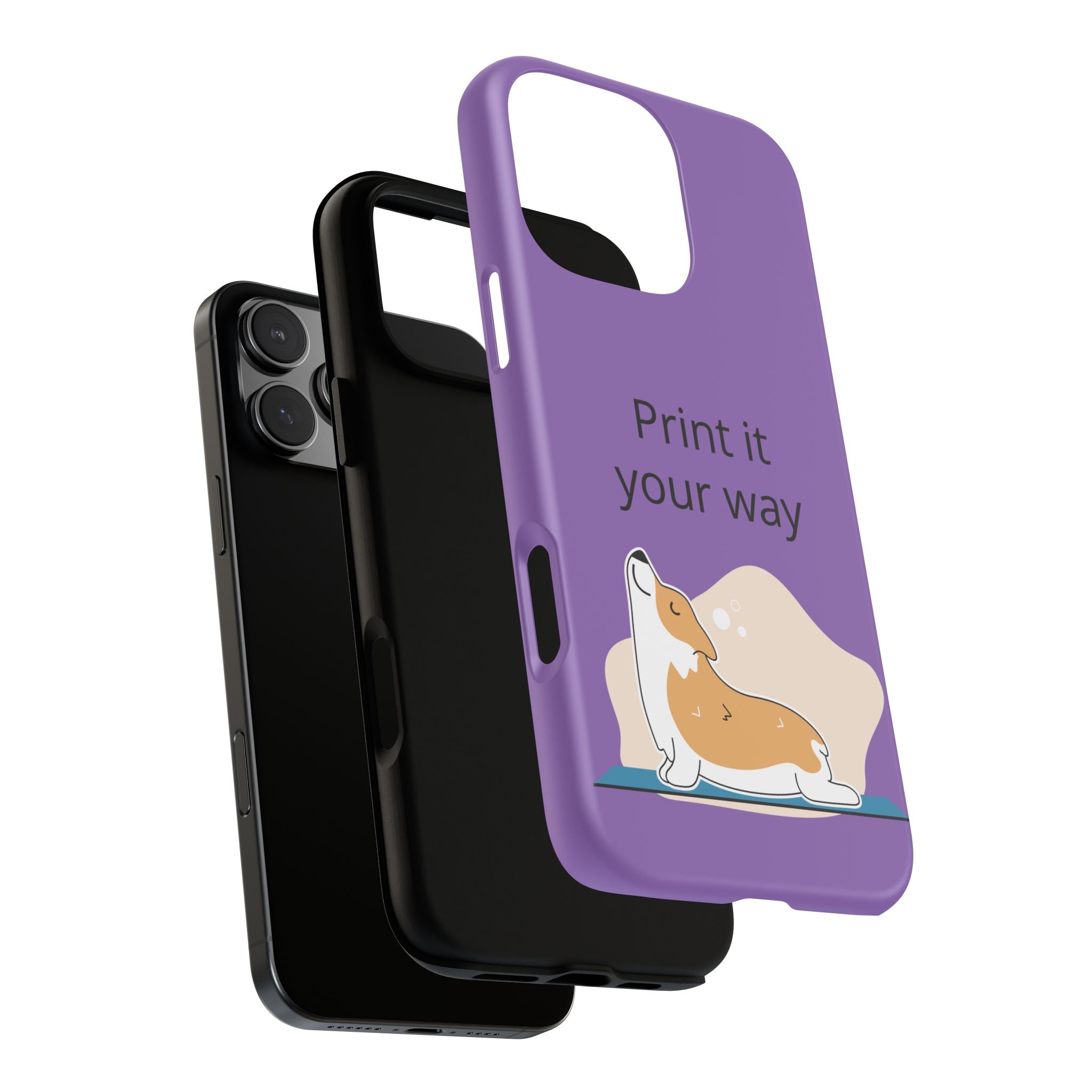 Corgi Stretch Phone Case – "Print it your way" Purple Protective Case