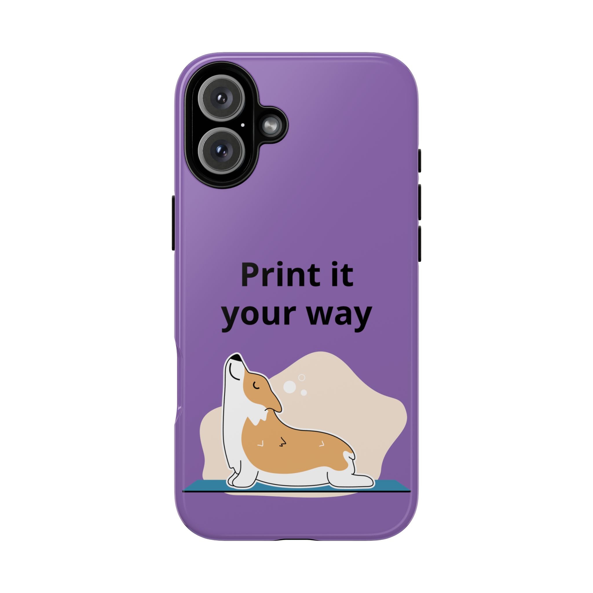Corgi Stretch Phone Case – "Print it your way" Purple Protective Case