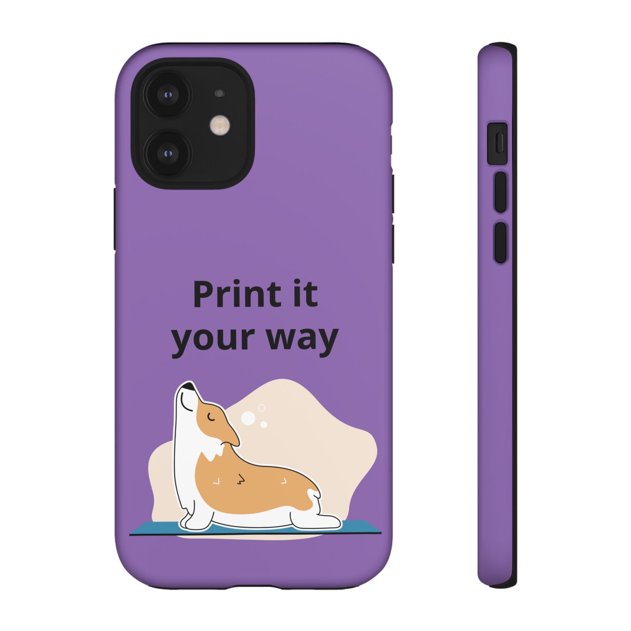 Corgi Stretch Phone Case – "Print it your way" Purple Protective Case