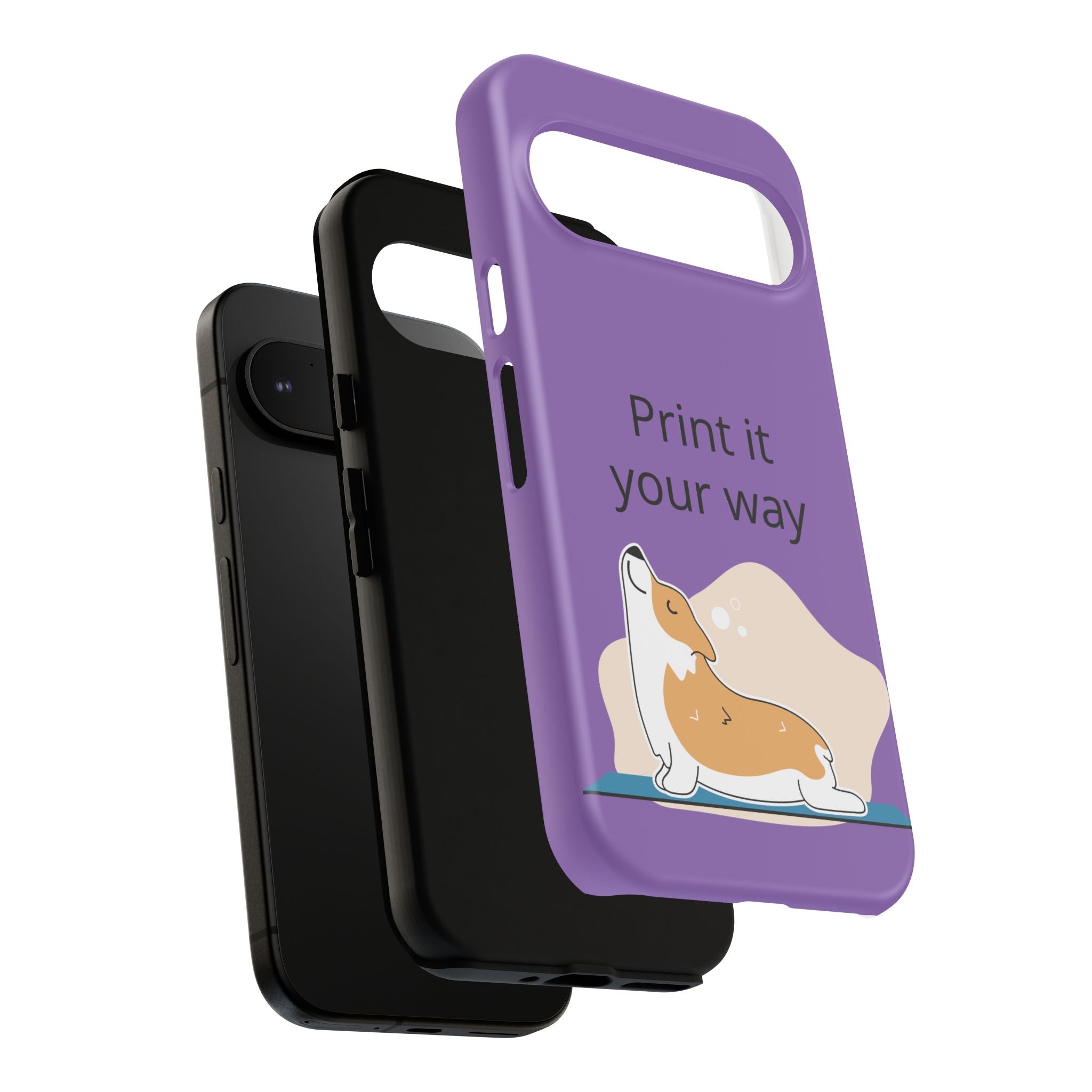 Corgi Stretch Phone Case – "Print it your way" Purple Protective Case