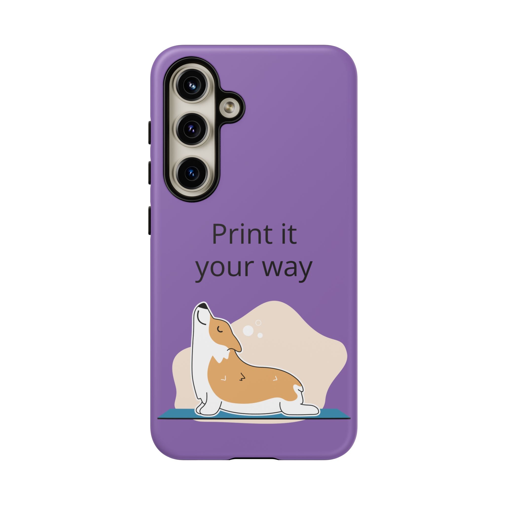 Corgi Stretch Phone Case – "Print it your way" Purple Protective Case