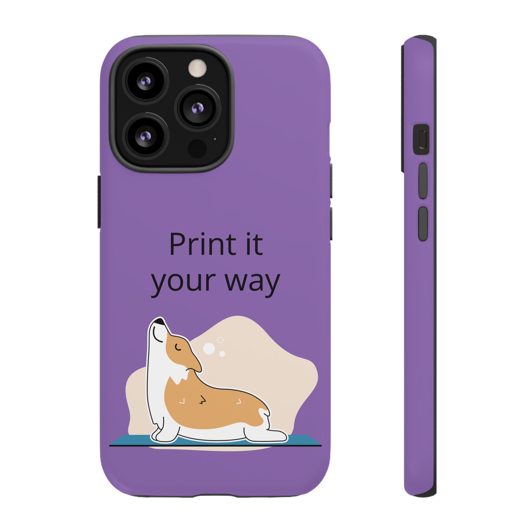 Corgi Stretch Phone Case – "Print it your way" Purple Protective Case
