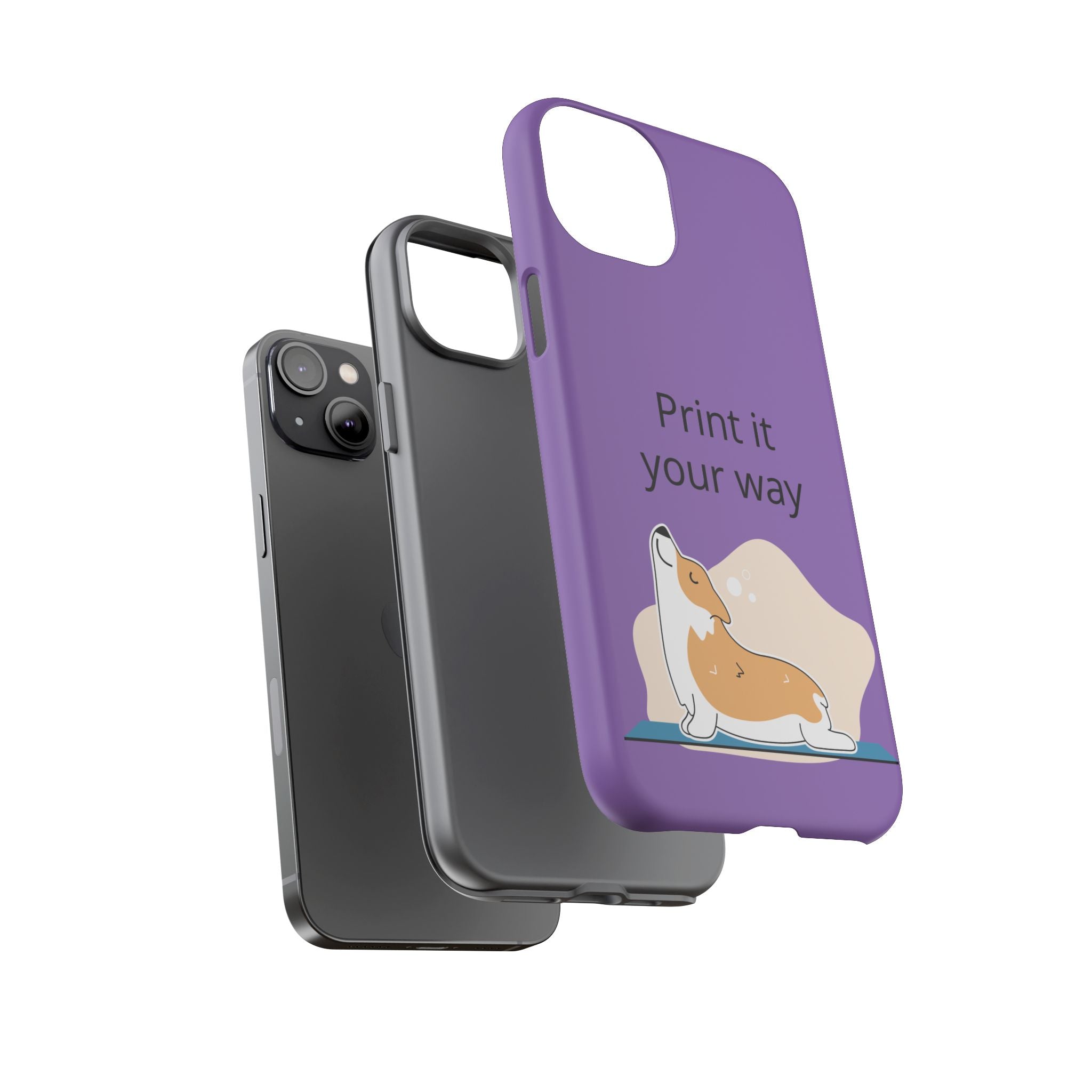 Corgi Stretch Phone Case – "Print it your way" Purple Protective Case