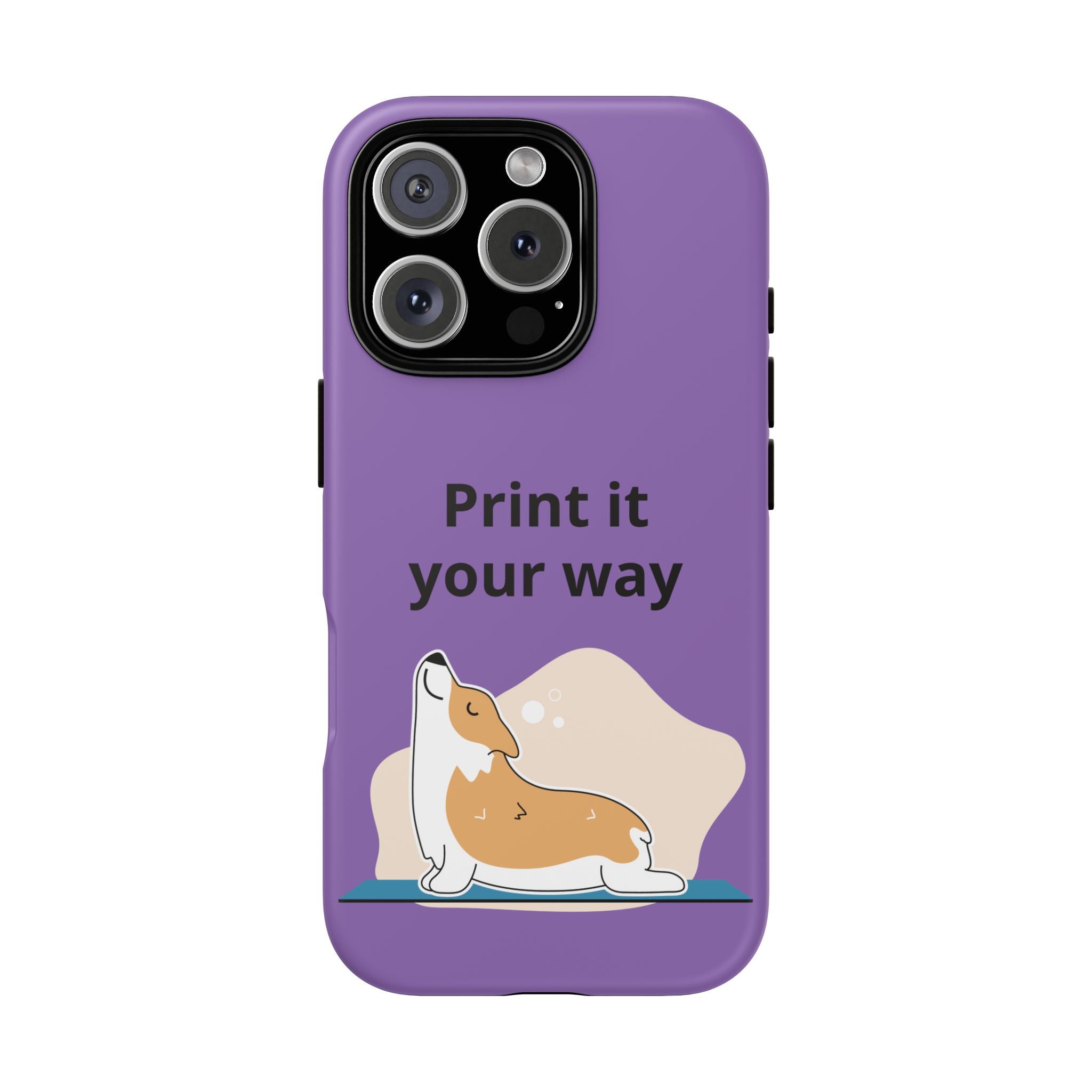 Corgi Stretch Phone Case – "Print it your way" Purple Protective Case