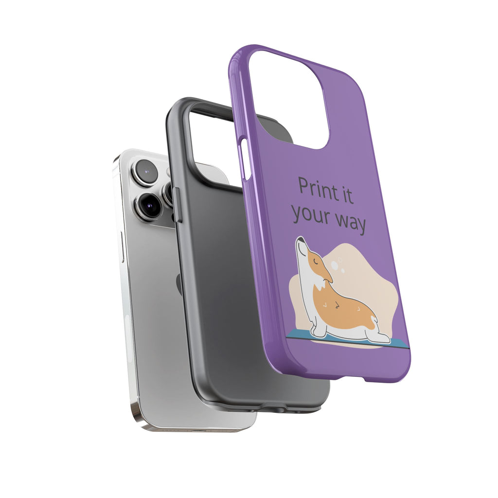 Corgi Stretch Phone Case – "Print it your way" Purple Protective Case