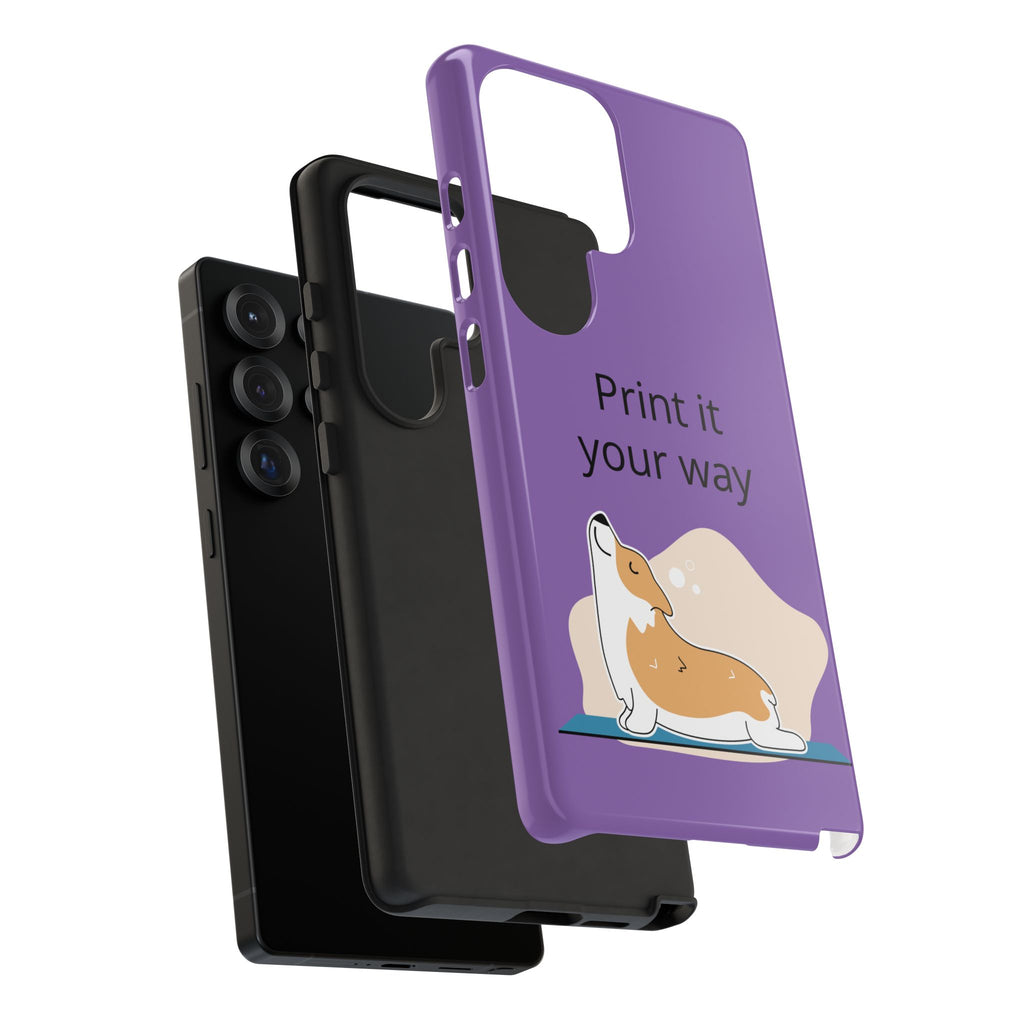 Corgi Stretch Phone Case – "Print it your way" Purple Protective Case