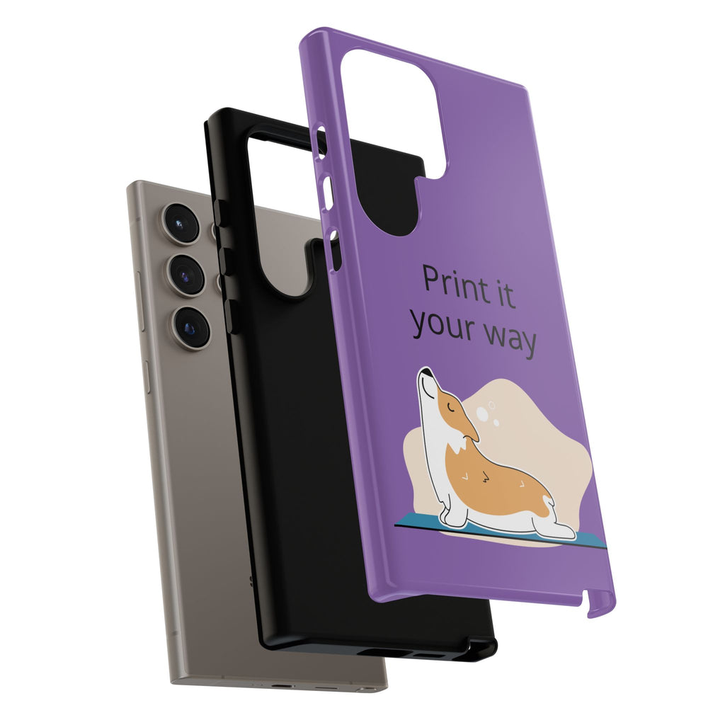 Corgi Stretch Phone Case – "Print it your way" Purple Protective Case