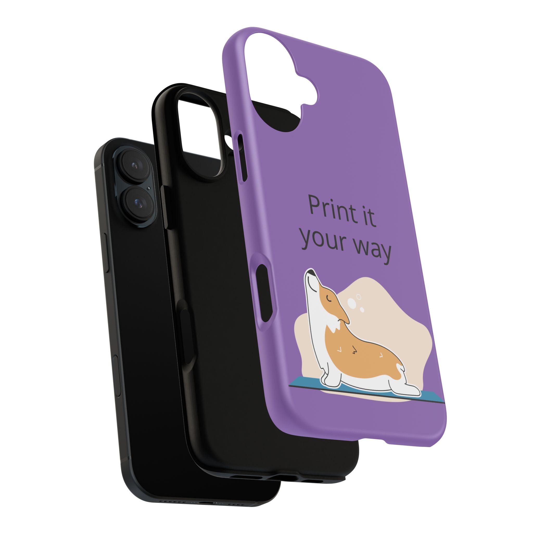 Corgi Stretch Phone Case – "Print it your way" Purple Protective Case