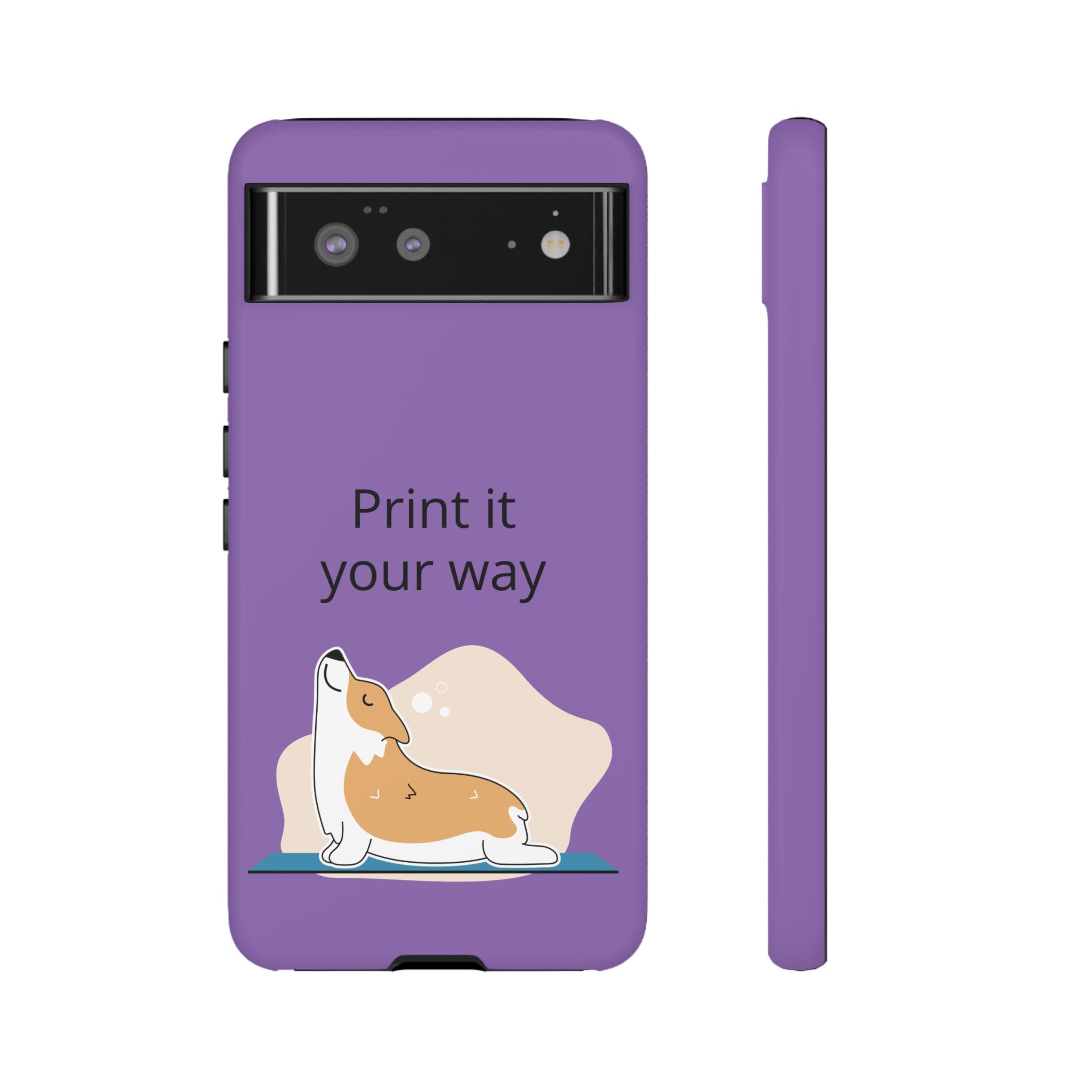 Corgi Stretch Phone Case – "Print it your way" Purple Protective Case