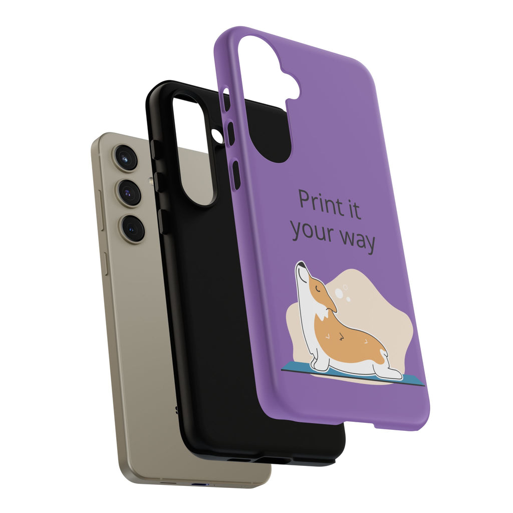 Corgi Stretch Phone Case – "Print it your way" Purple Protective Case