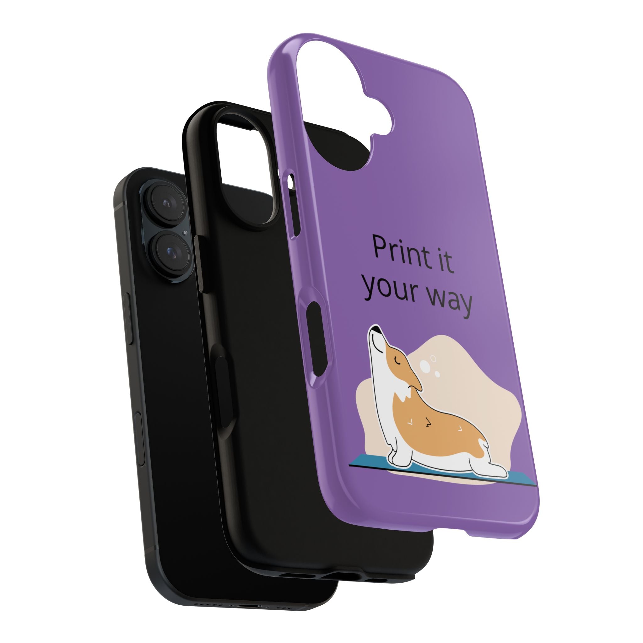 Corgi Stretch Phone Case – "Print it your way" Purple Protective Case
