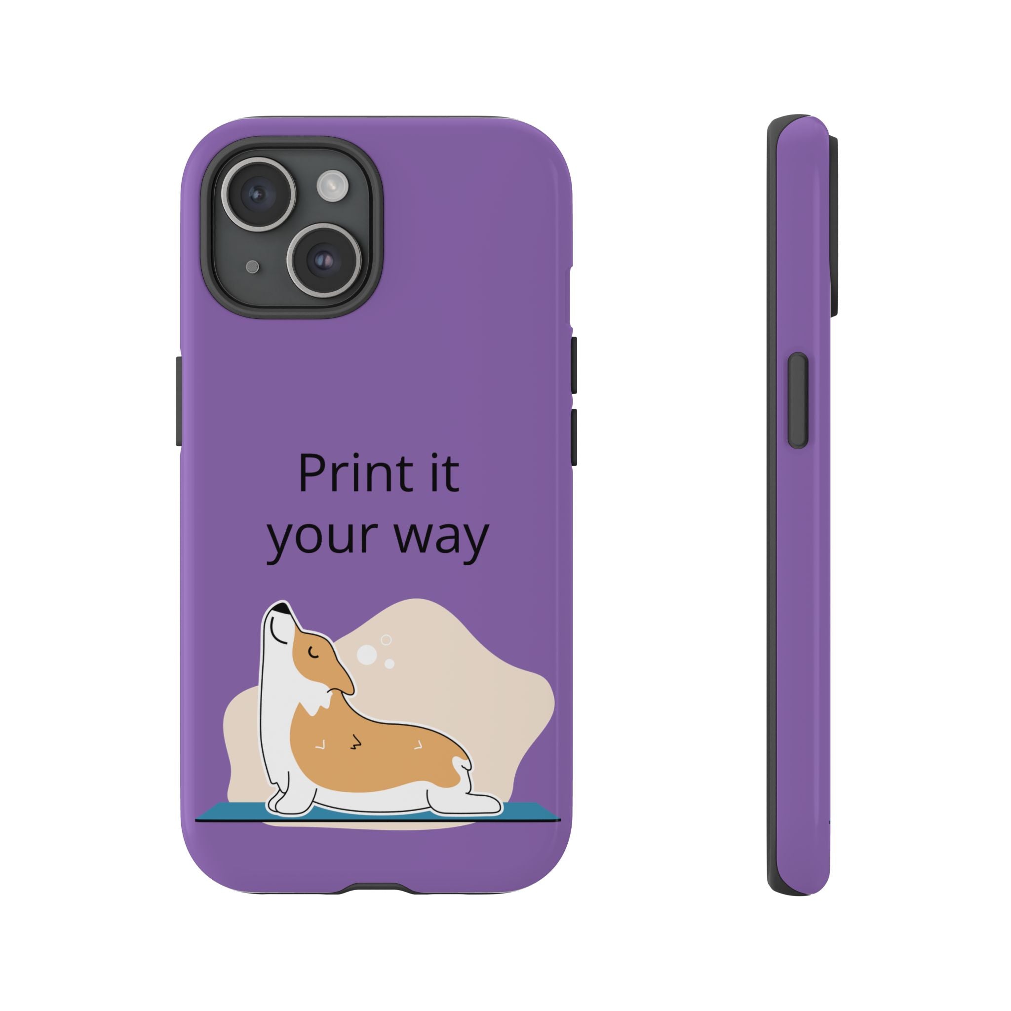 Corgi Stretch Phone Case – "Print it your way" Purple Protective Case