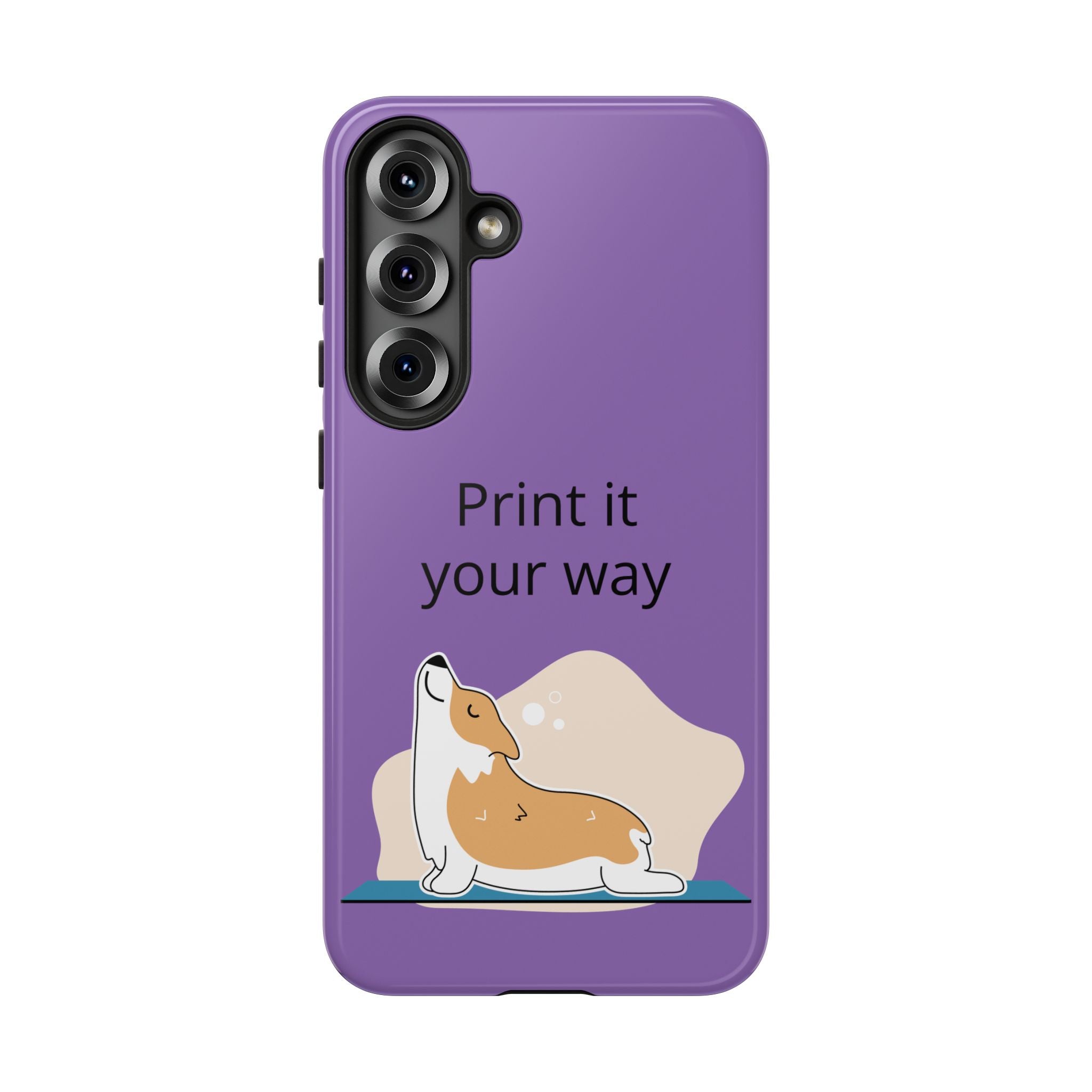 Corgi Stretch Phone Case – "Print it your way" Purple Protective Case