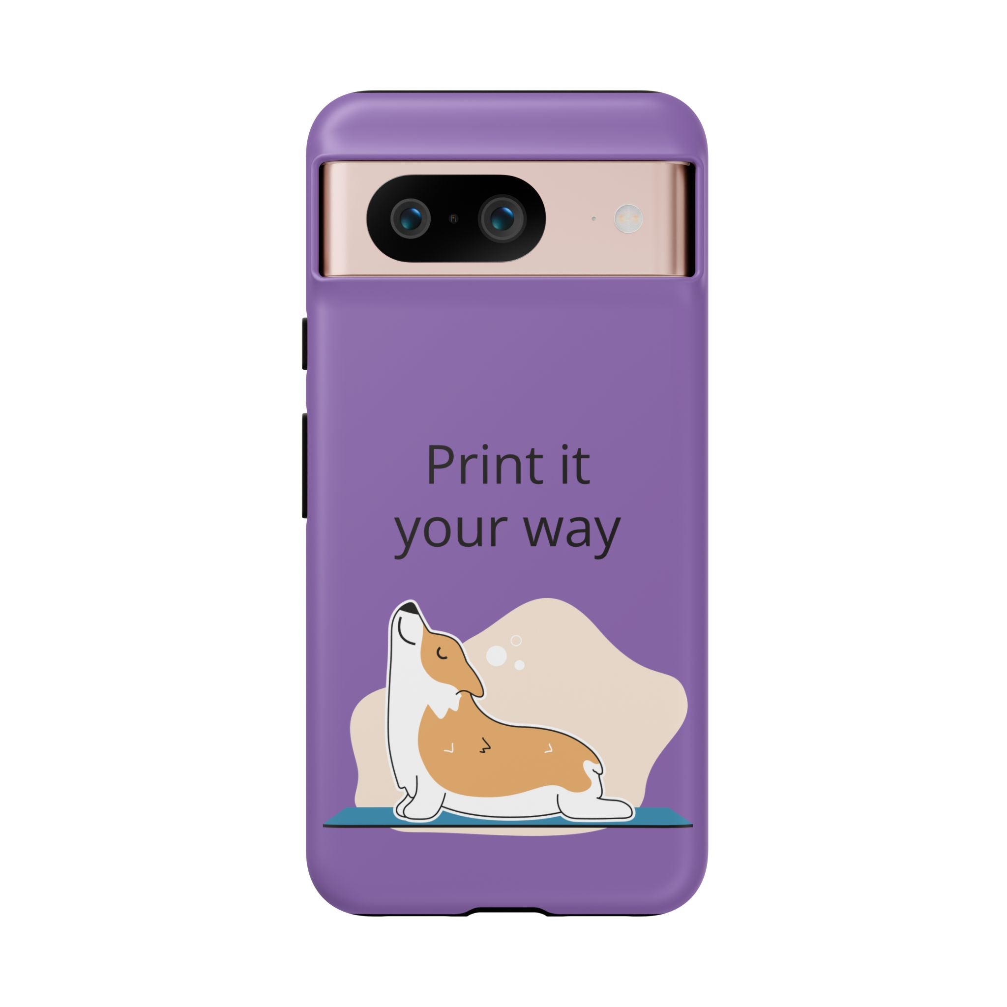 Corgi Stretch Phone Case – "Print it your way" Purple Protective Case