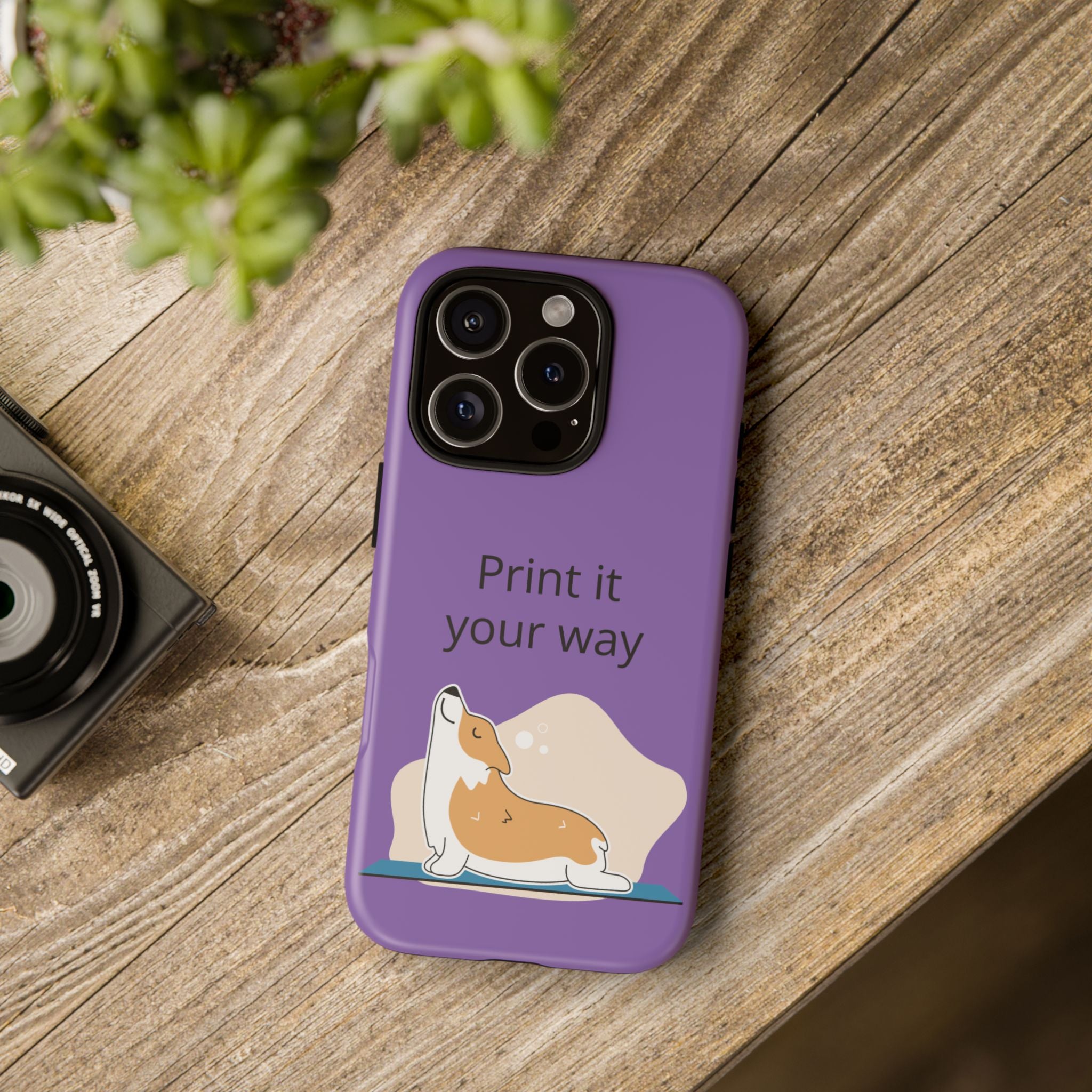Corgi Stretch Phone Case – "Print it your way" Purple Protective Case