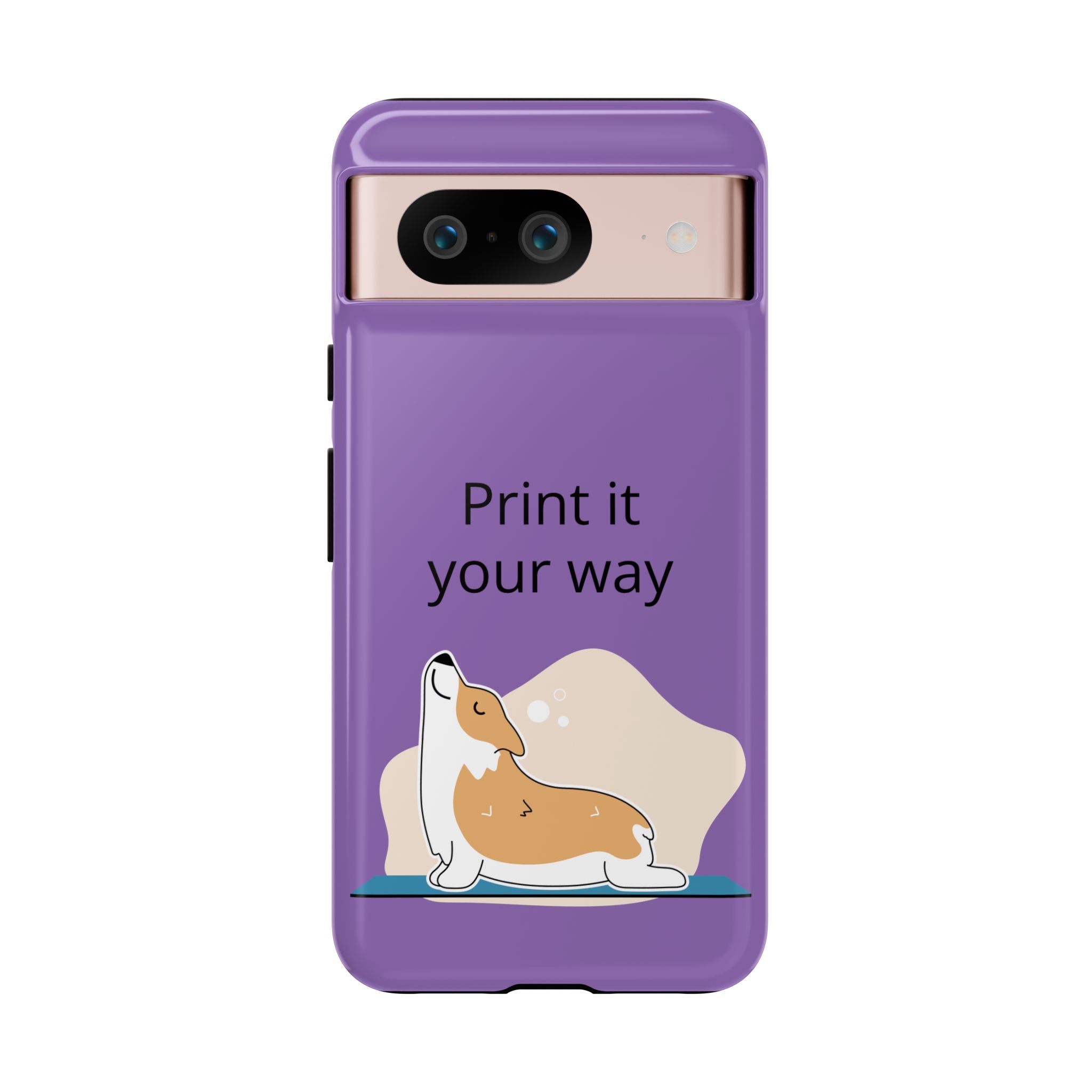 Corgi Stretch Phone Case – "Print it your way" Purple Protective Case