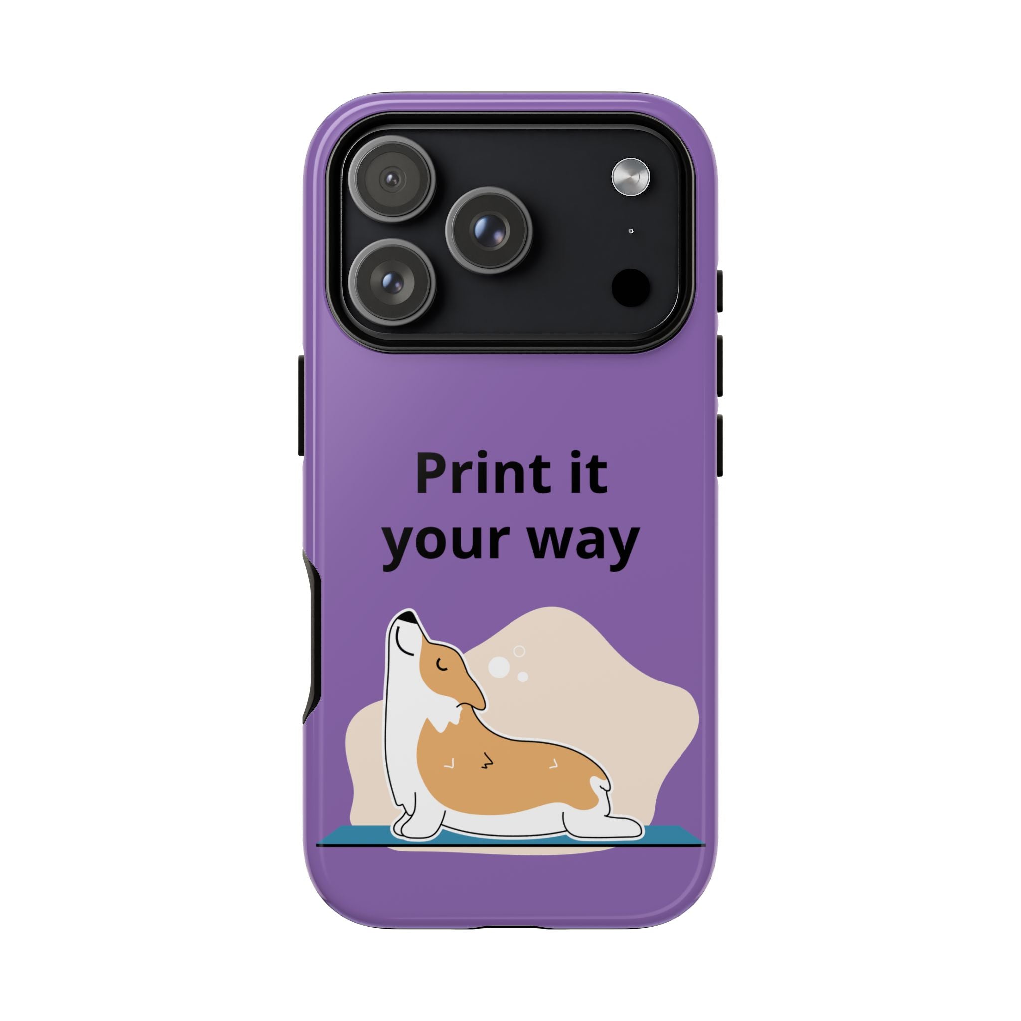 Corgi Stretch Phone Case – "Print it your way" Purple Protective Case
