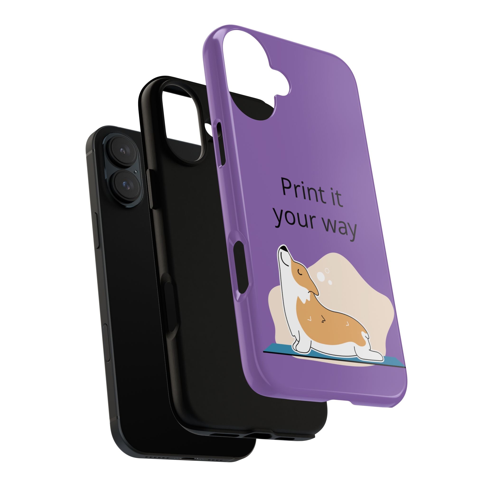 Corgi Stretch Phone Case – "Print it your way" Purple Protective Case