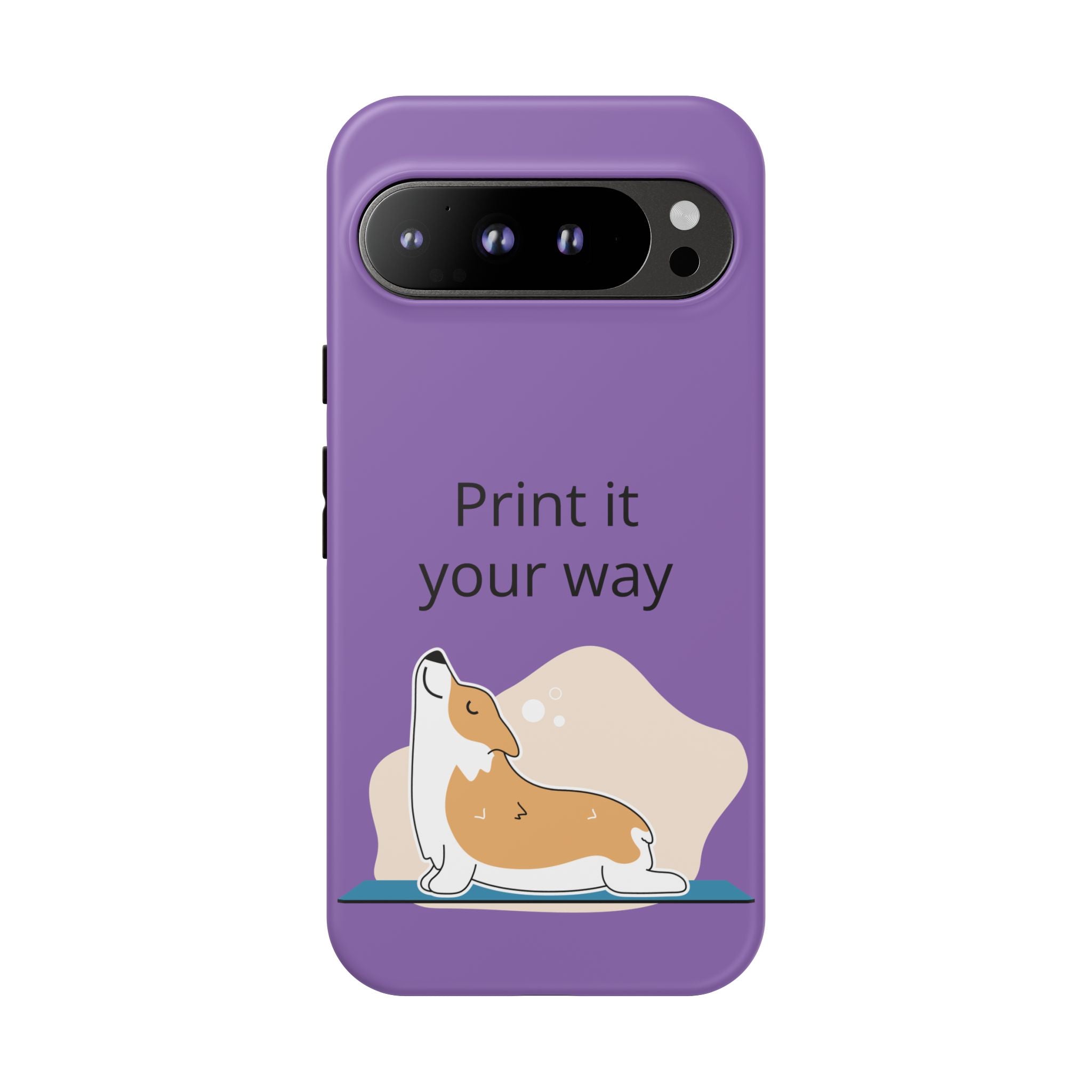 Corgi Stretch Phone Case – "Print it your way" Purple Protective Case