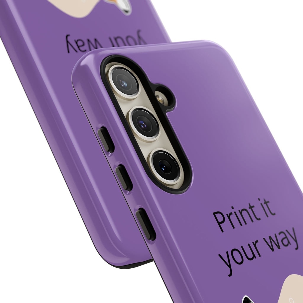 Corgi Stretch Phone Case – "Print it your way" Purple Protective Case
