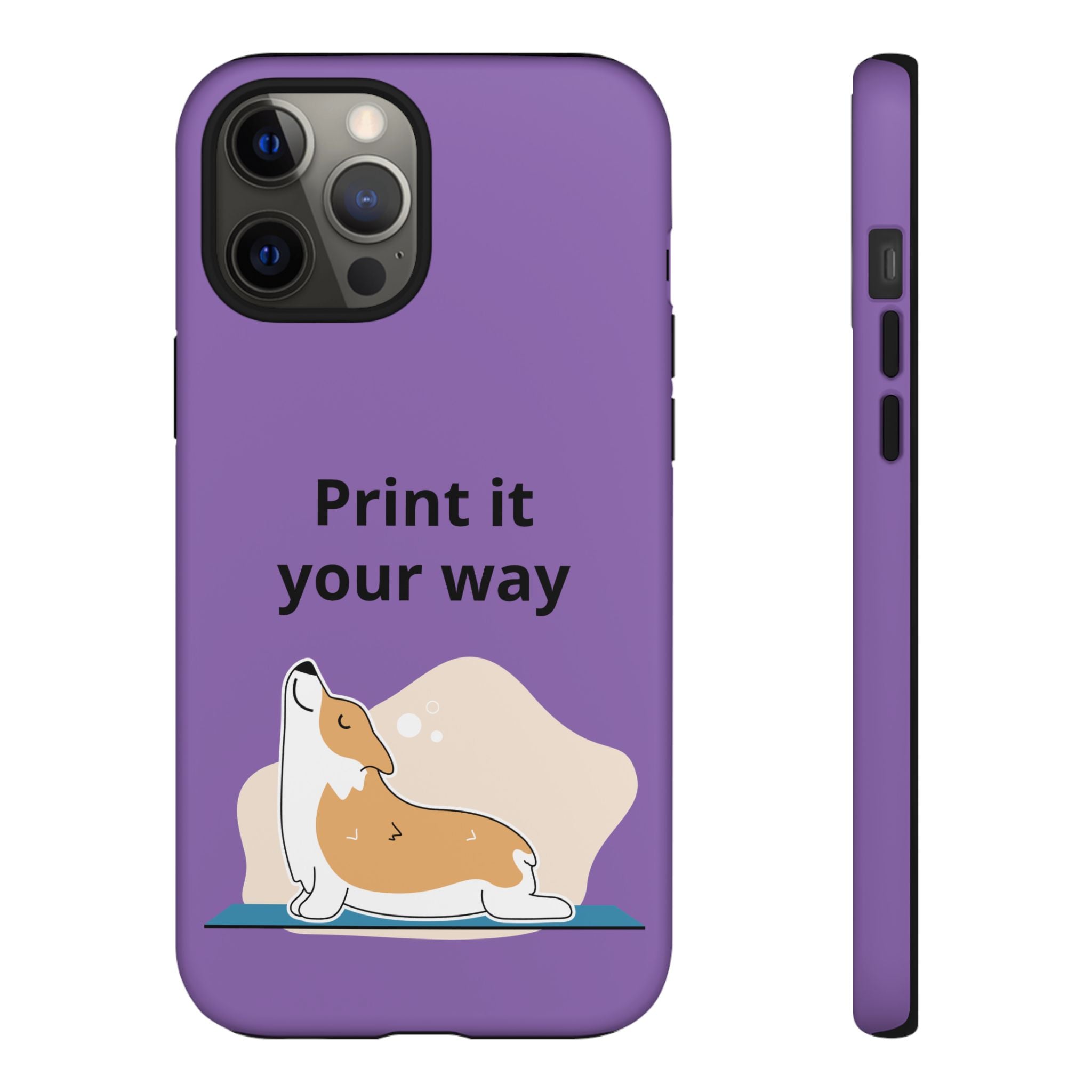 Corgi Stretch Phone Case – "Print it your way" Purple Protective Case