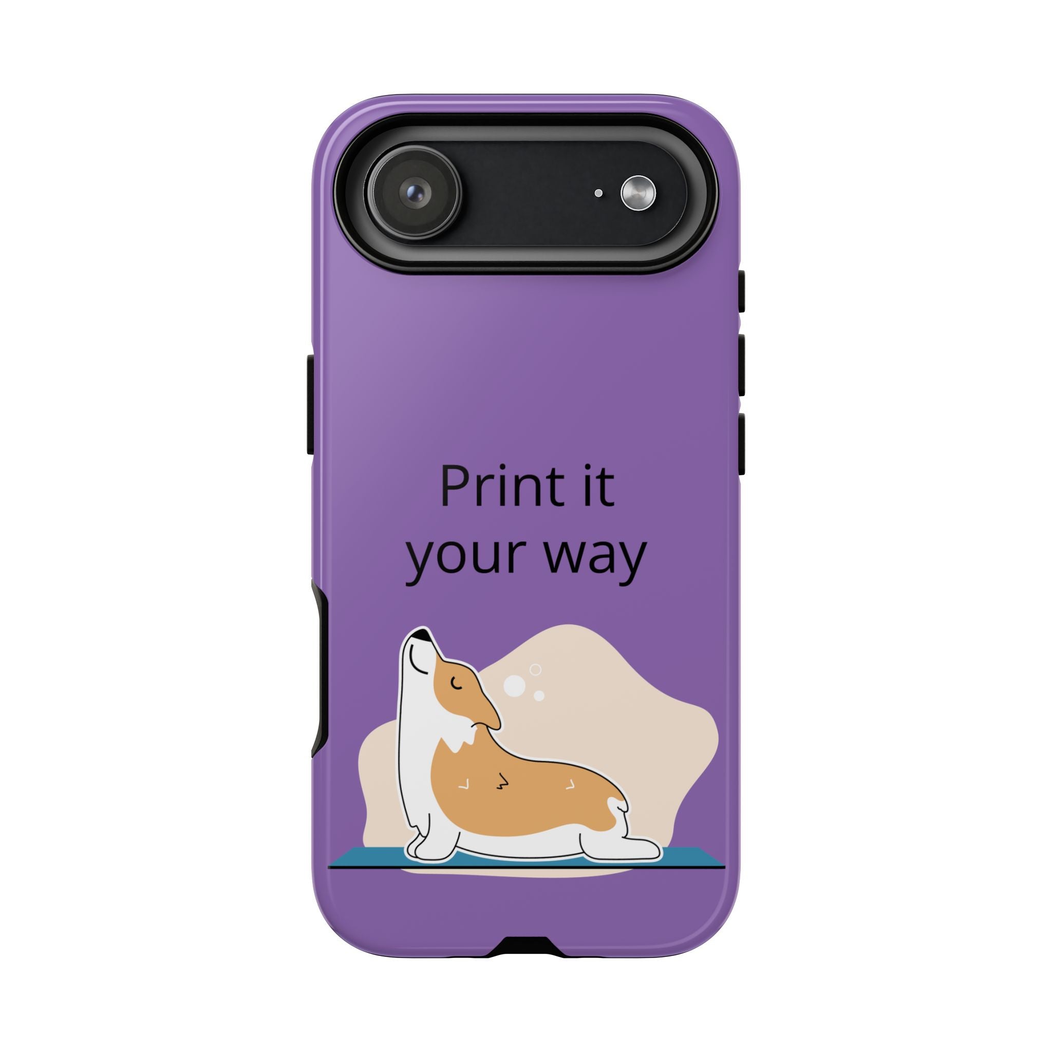 Corgi Stretch Phone Case – "Print it your way" Purple Protective Case