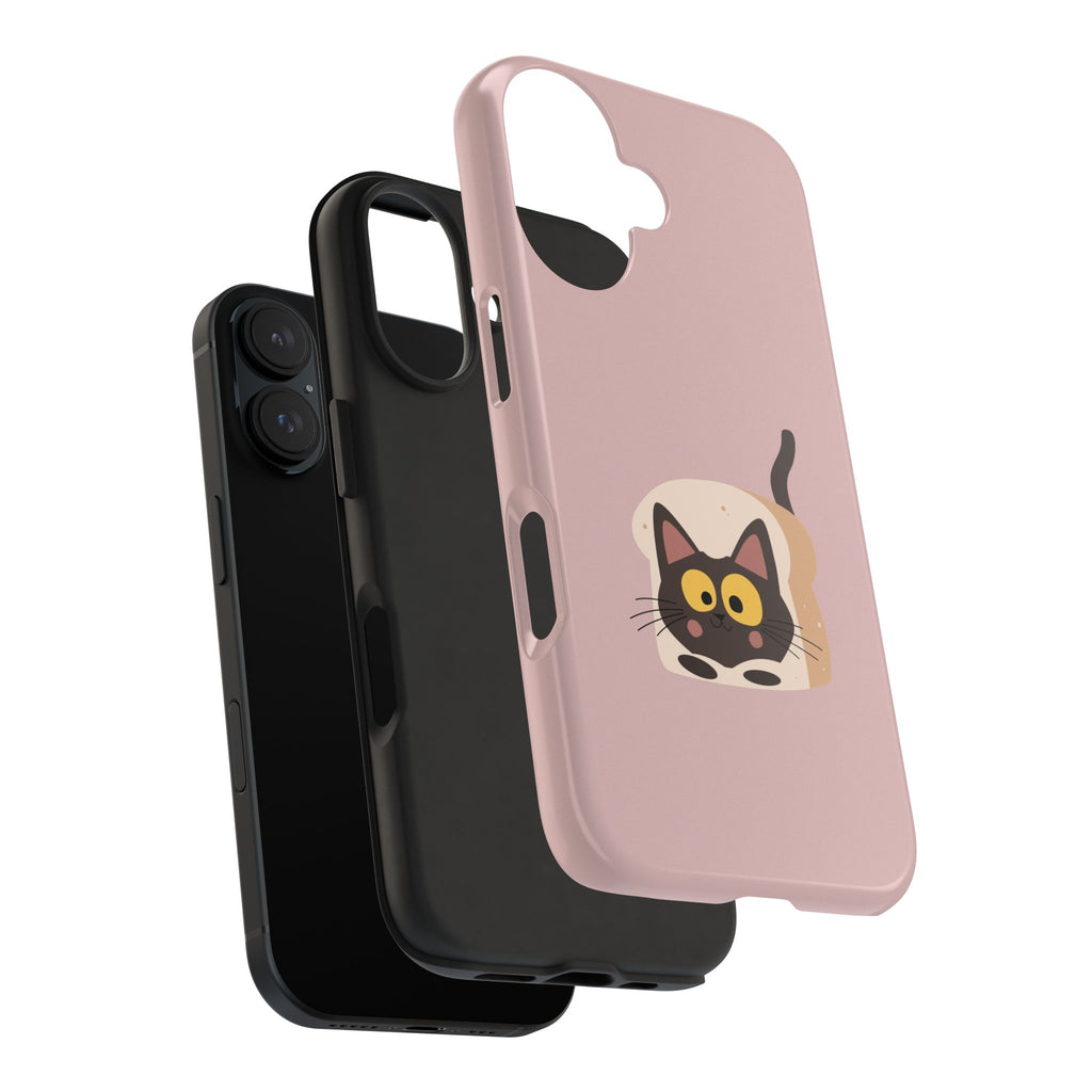 Tough Phone Case — Cute Black Cat in Bread Illustration (Protective iPhone Case)