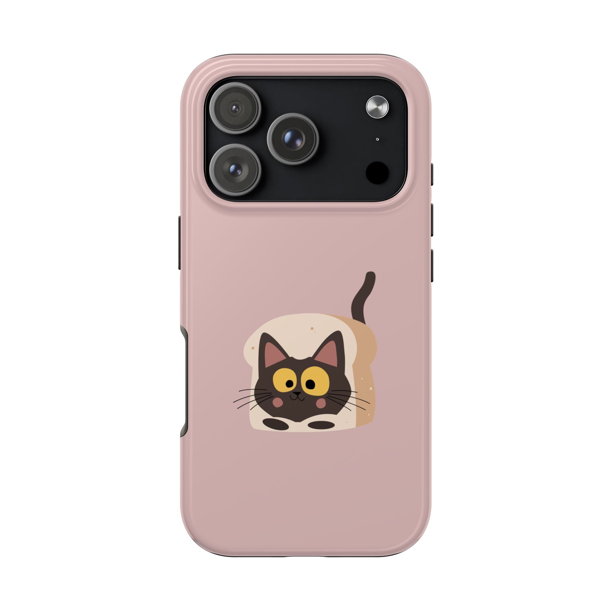 Tough Phone Case — Cute Black Cat in Bread Illustration (Protective iPhone Case)
