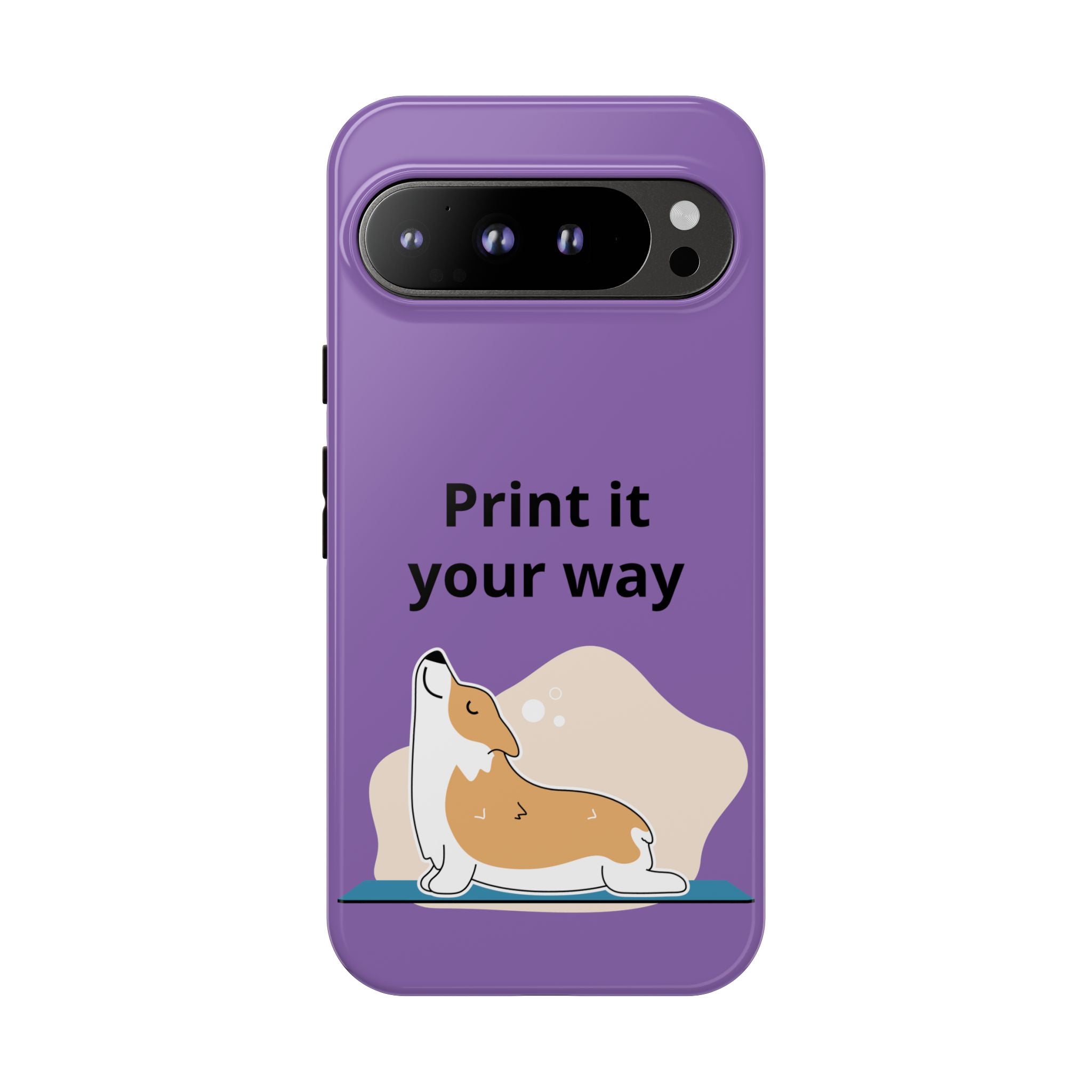Corgi Stretch Phone Case – "Print it your way" Purple Protective Case