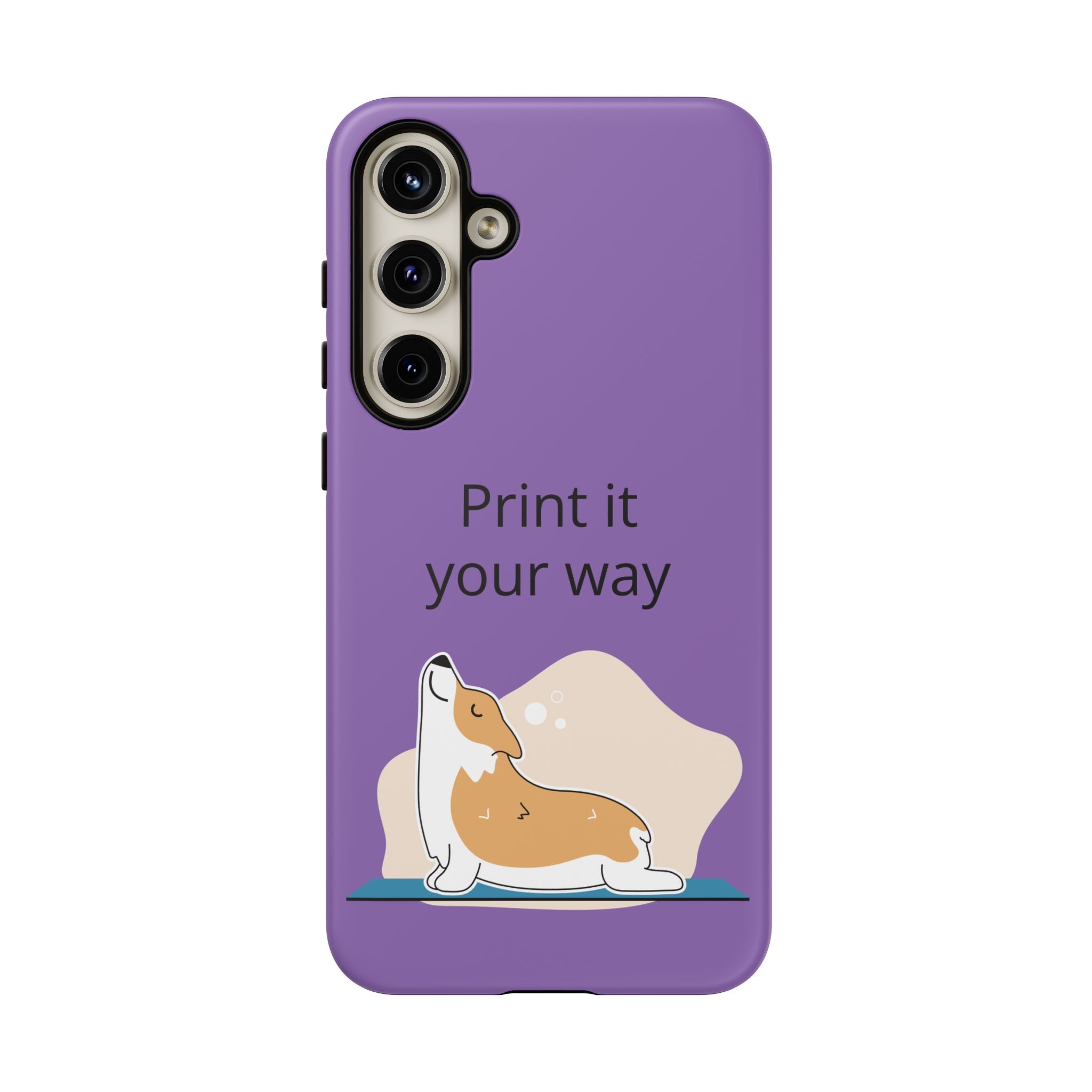 Corgi Stretch Phone Case – "Print it your way" Purple Protective Case