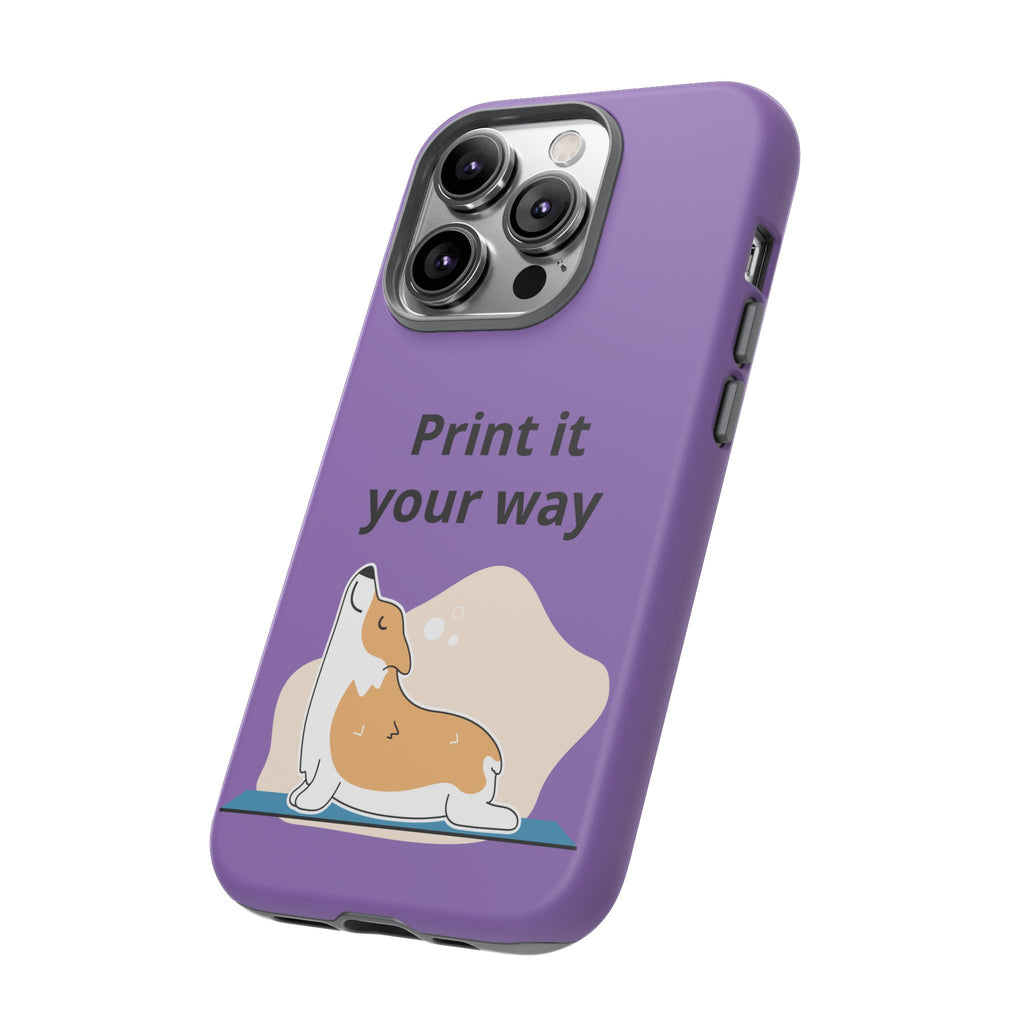 Corgi Stretch Phone Case – "Print it your way" Purple Protective Case