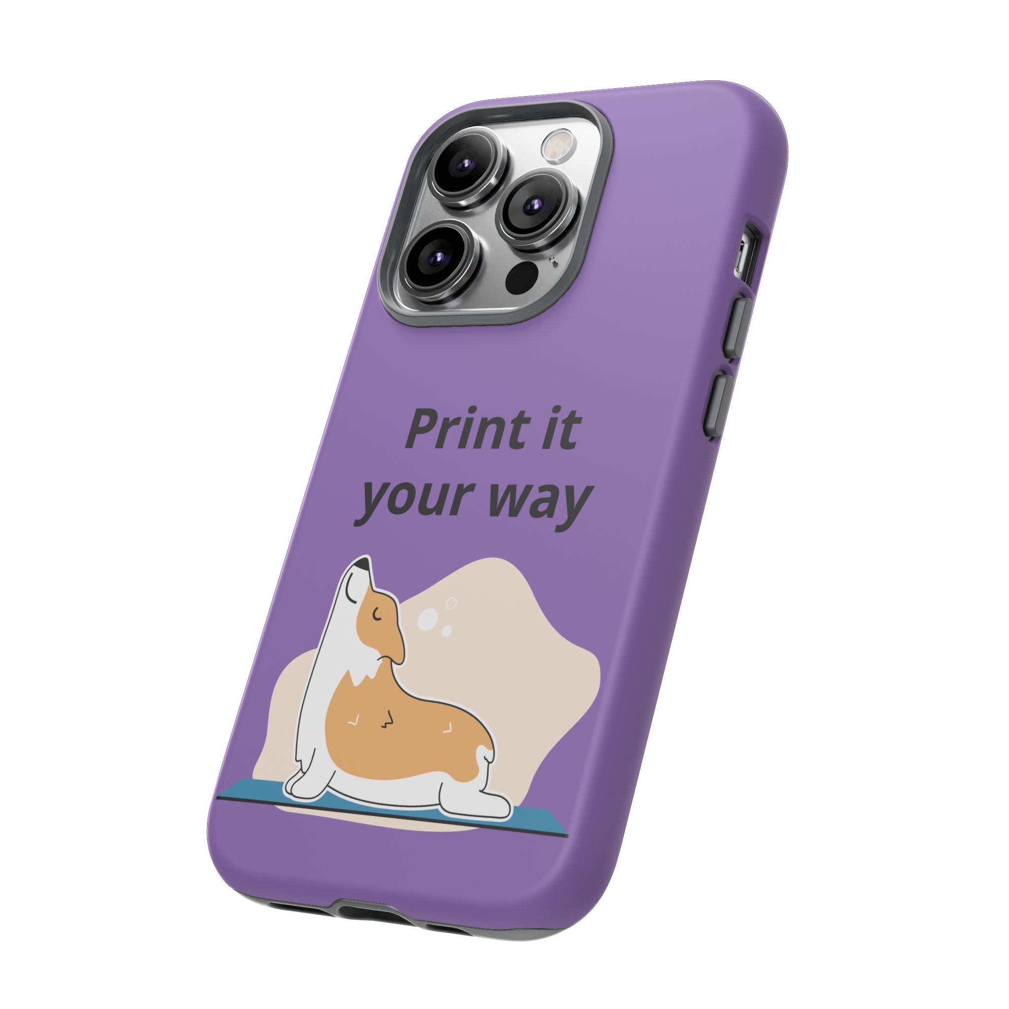Corgi Stretch Phone Case – "Print it your way" Purple Protective Case