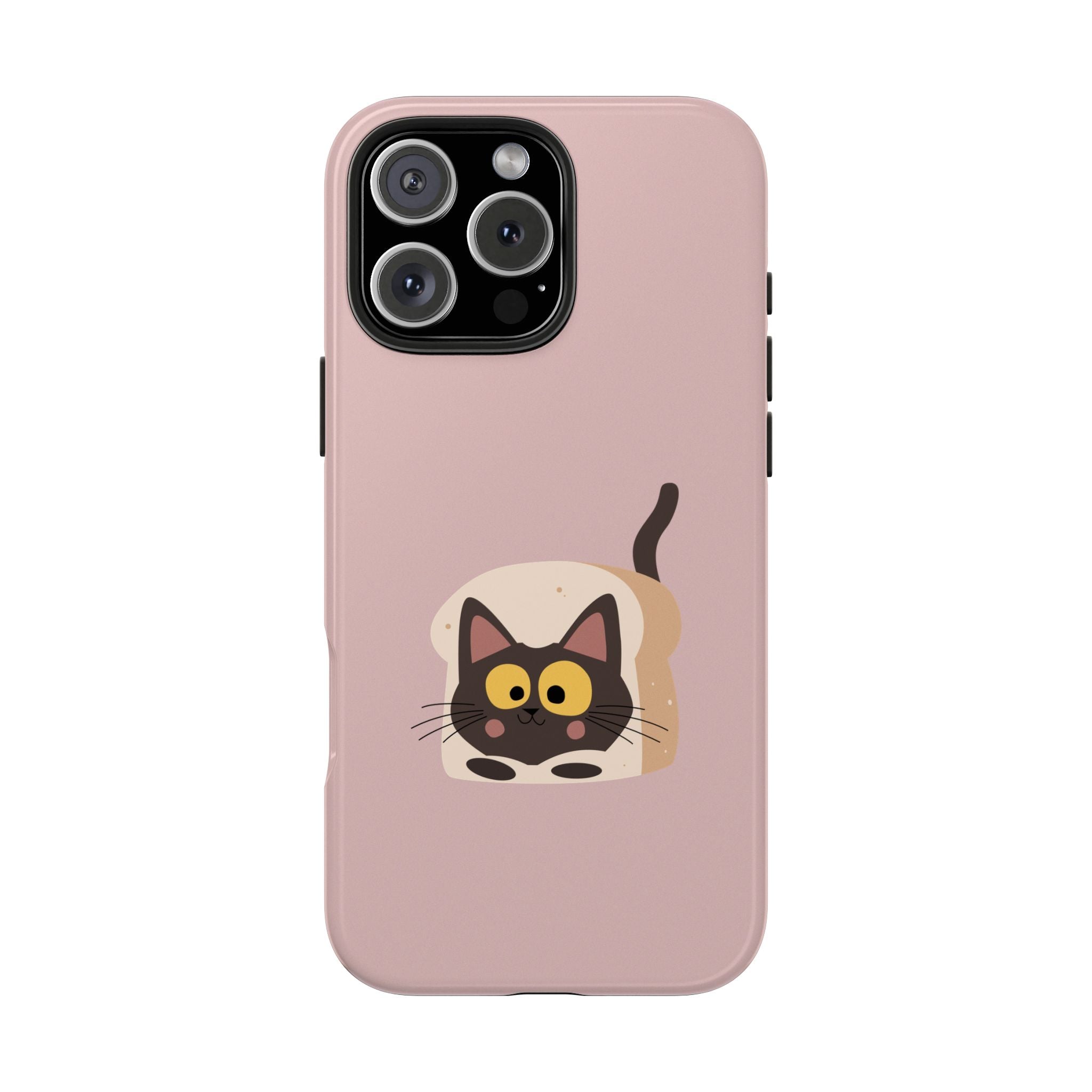 Tough Phone Case — Cute Black Cat in Bread Illustration (Protective iPhone Case)