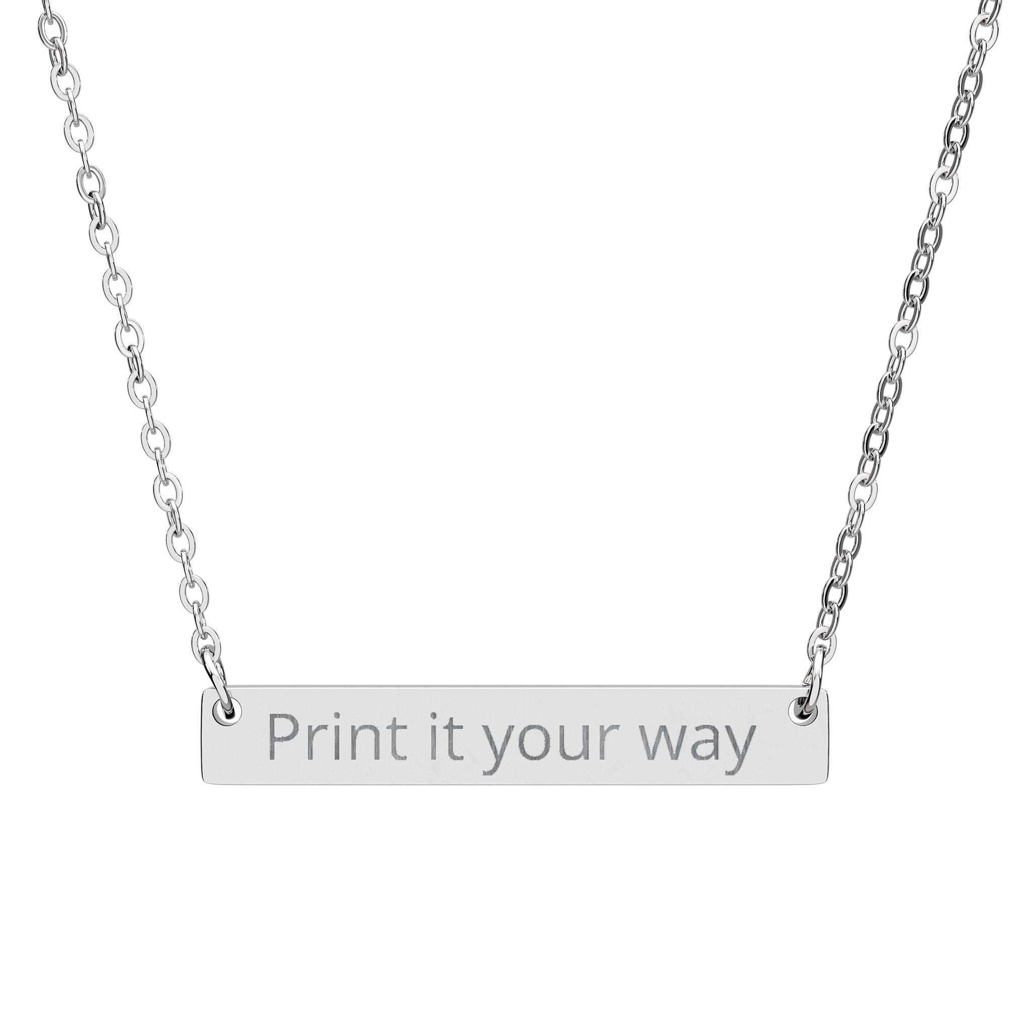 Engravable Horizontal Bar Necklace — Personalized Nameplate Jewelry
