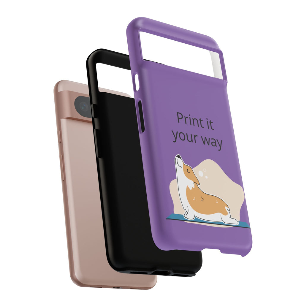 Corgi Stretch Phone Case – "Print it your way" Purple Protective Case