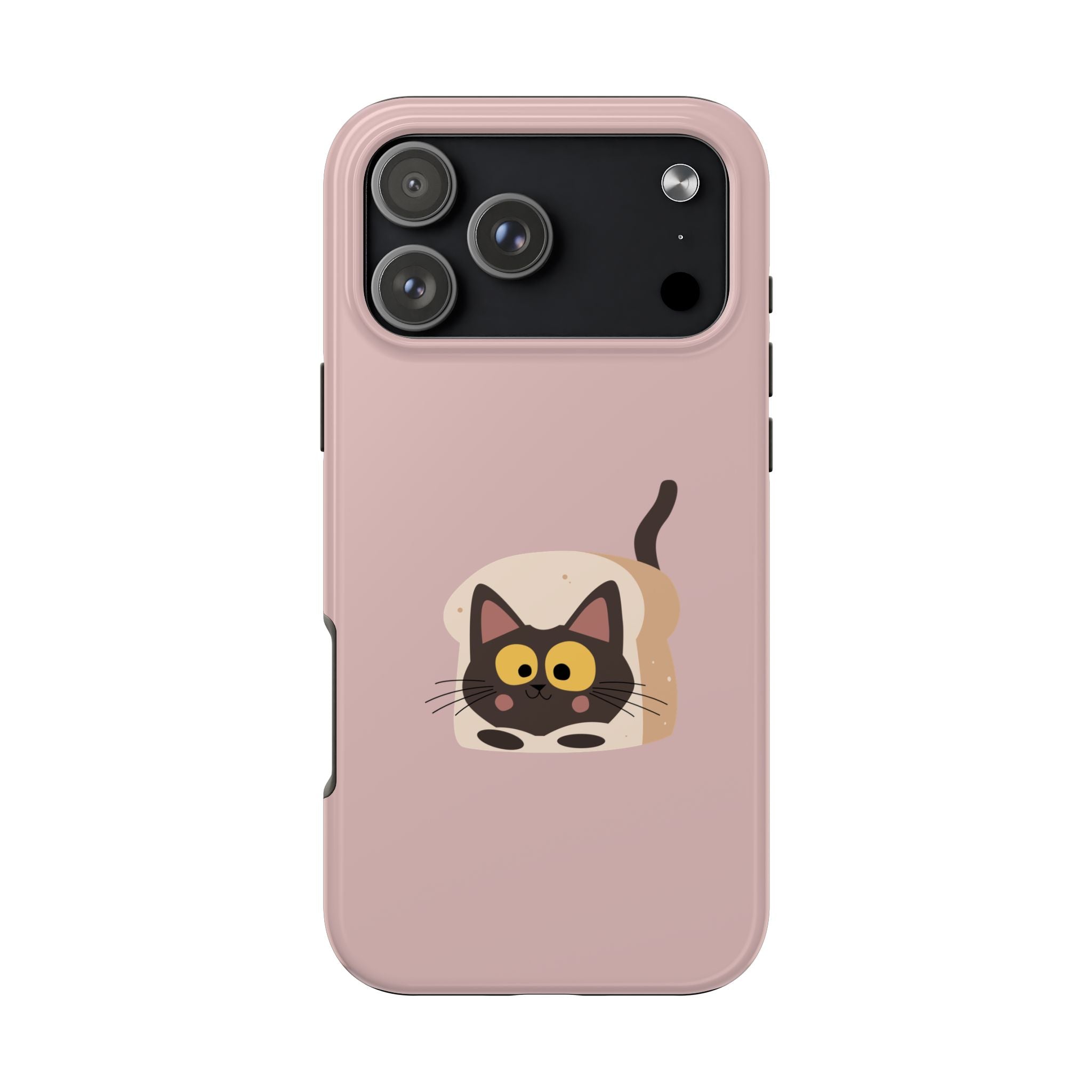 Tough Phone Case — Cute Black Cat in Bread Illustration (Protective iPhone Case)